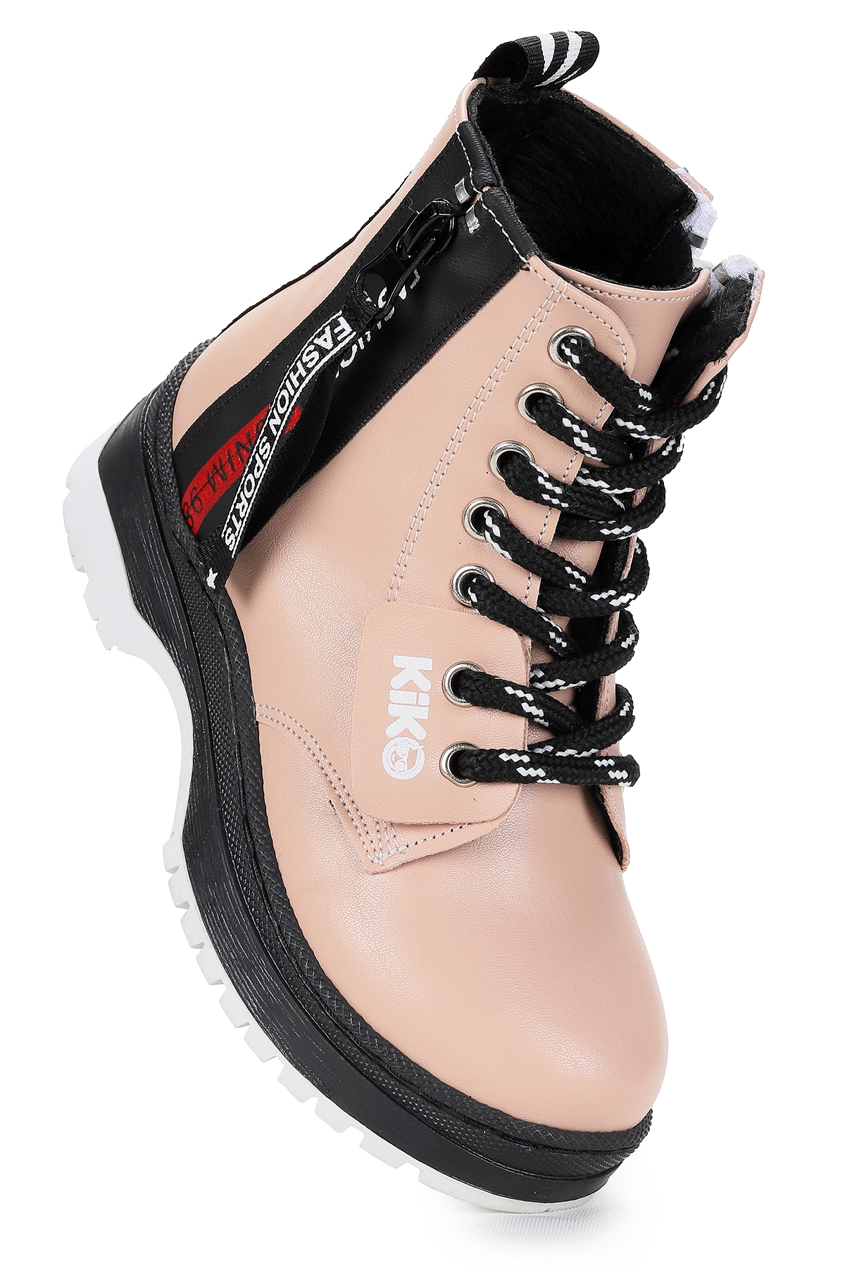 Fashion Cilt Fermuarlı Termo Taban Kız Çocuk Bot Pudra - Görsel 2