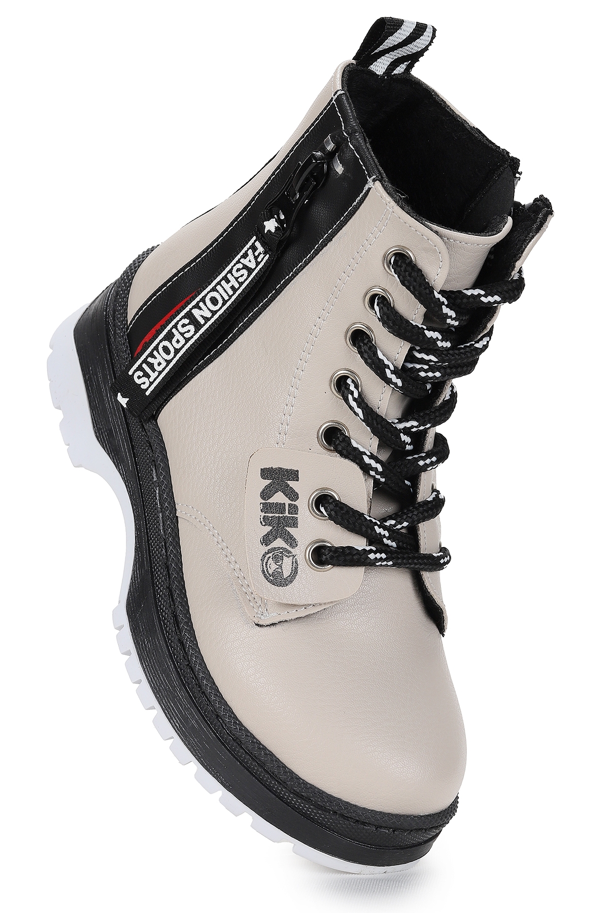 Fashion Cilt Fermuarlı Termo Taban Kız Çocuk Bot Bej - Görsel 2