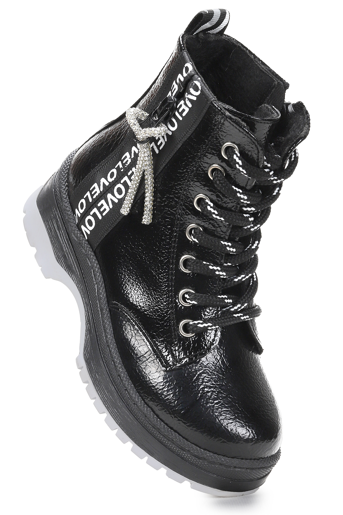 Love Çatlak Termo Taban Kız Çocuk Bot Siyah - Görsel 2