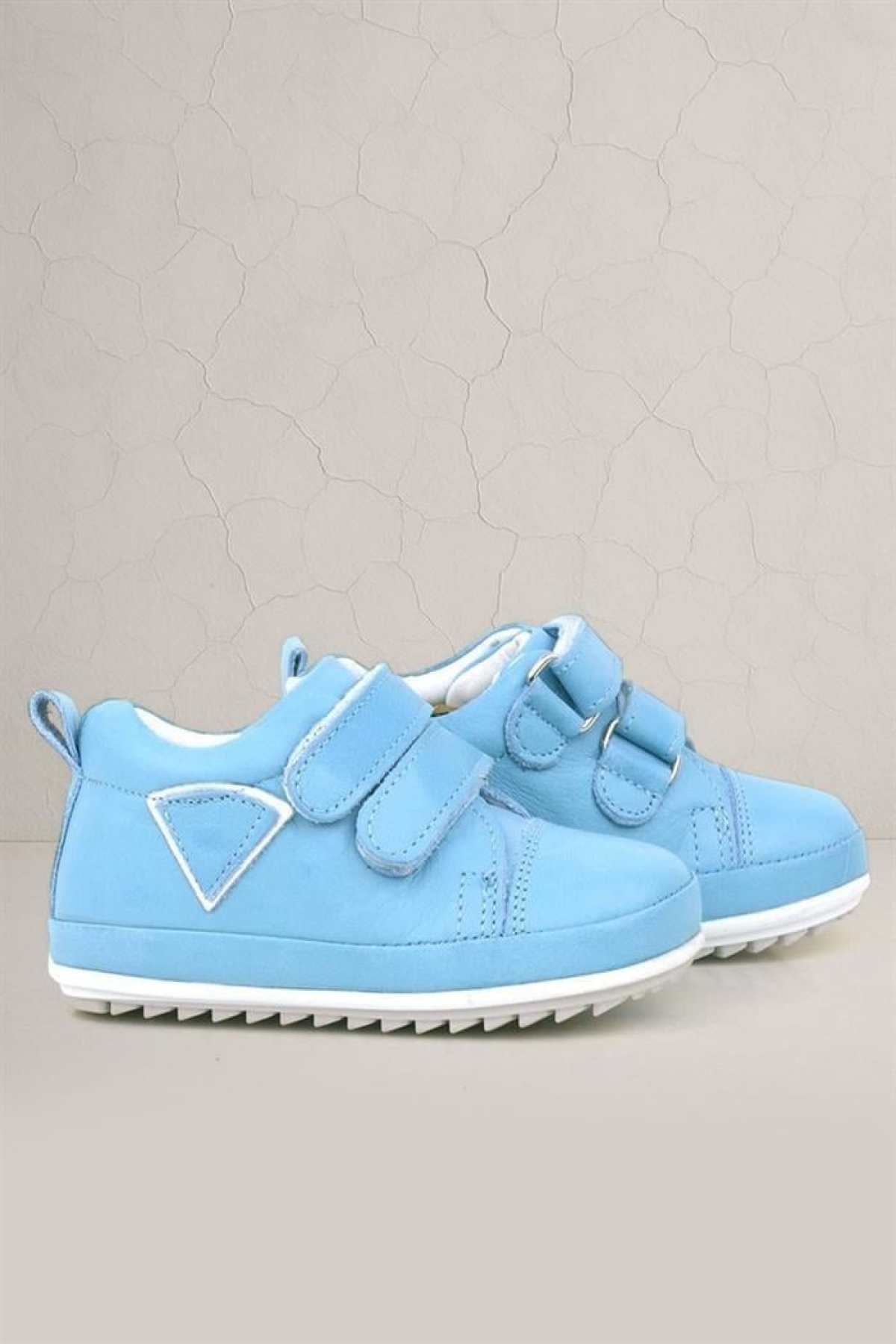 Scrat Hakiki Deri Mavi Beyaz İlk Adım Ayakkabı - Görsel 2