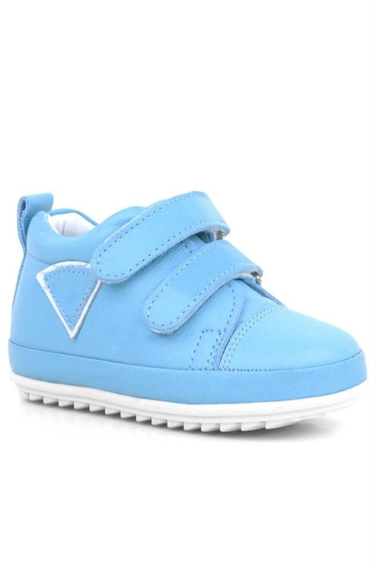Scrat Hakiki Deri Mavi Beyaz İlk Adım Ayakkabı - Görsel 3