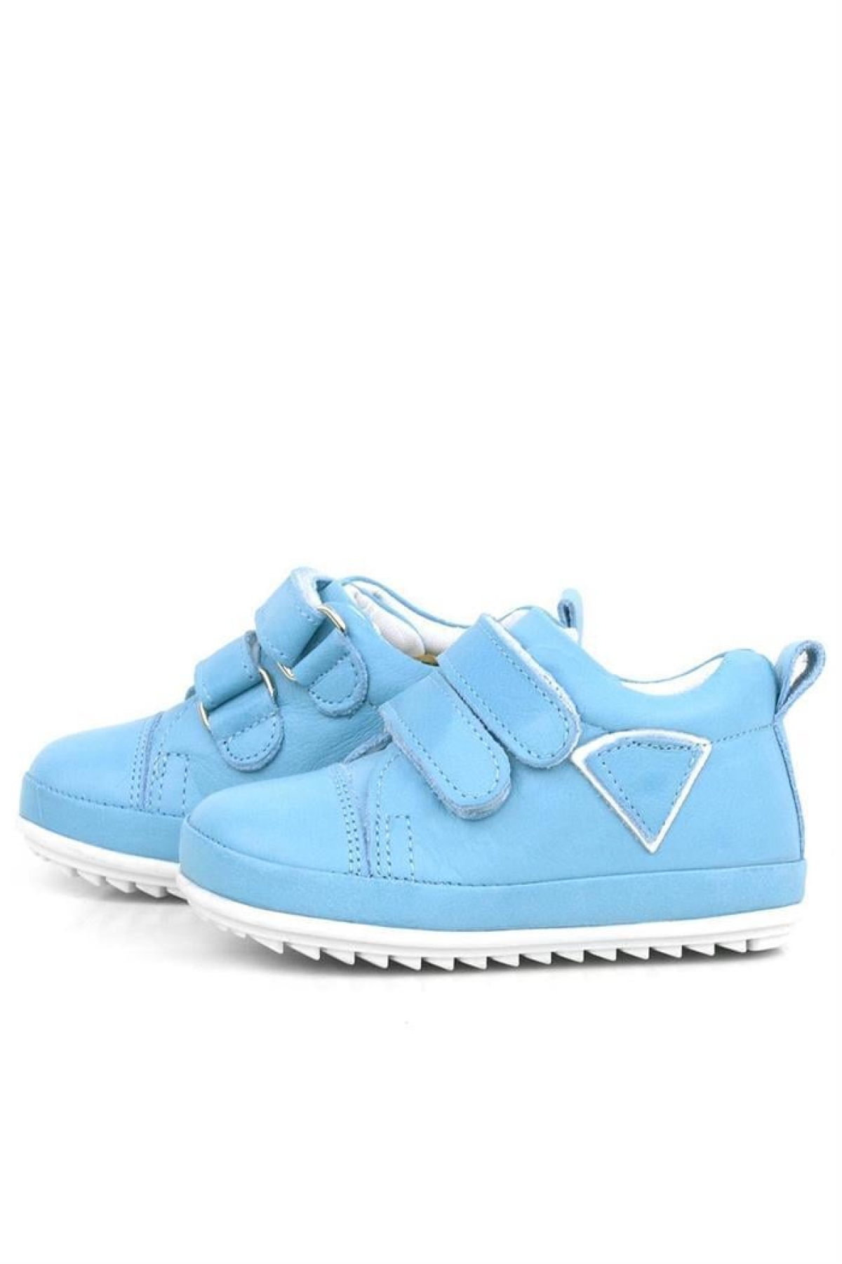 Scrat Hakiki Deri Mavi Beyaz İlk Adım Ayakkabı - Görsel 6