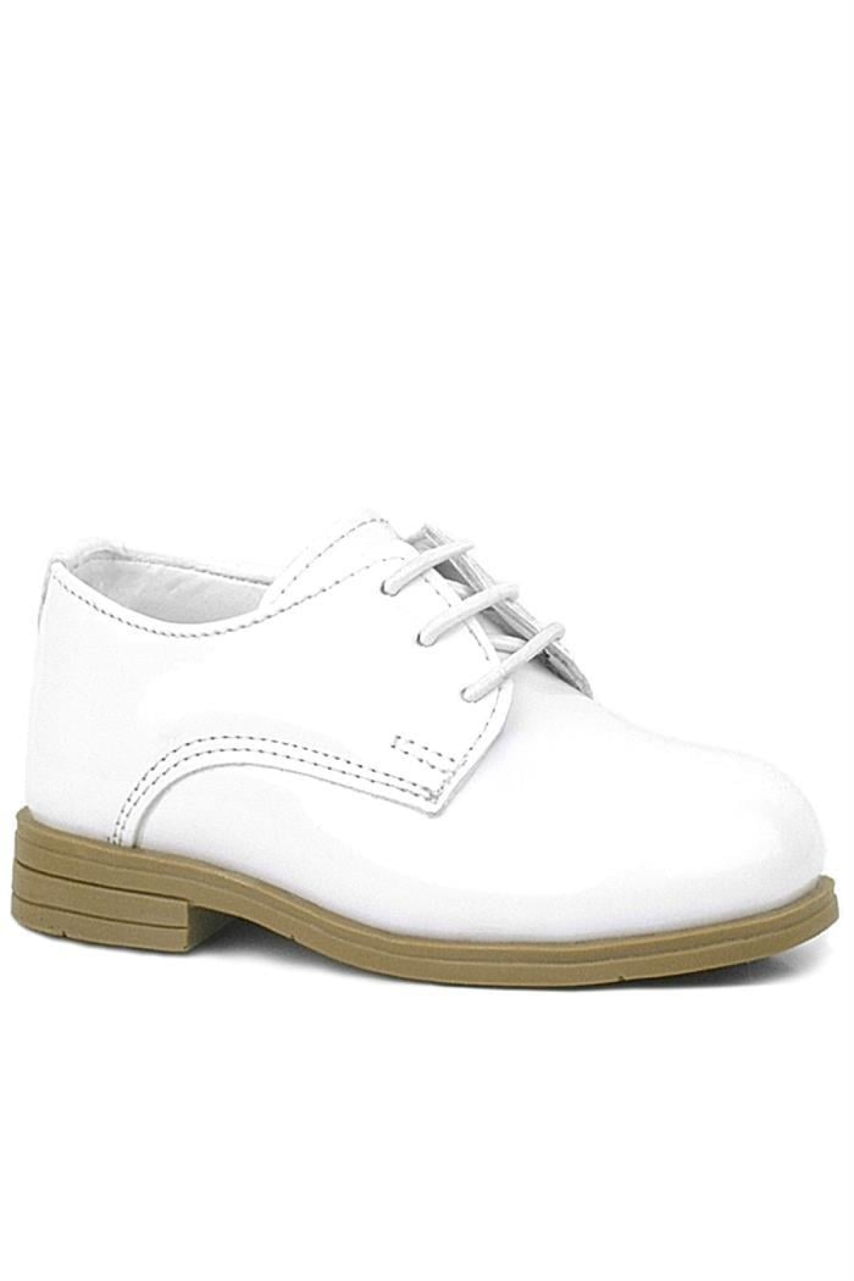 Beyaz Rugan Bağcıklı Oxford Çocuk Klasik Ayakkabısı - Görsel 2