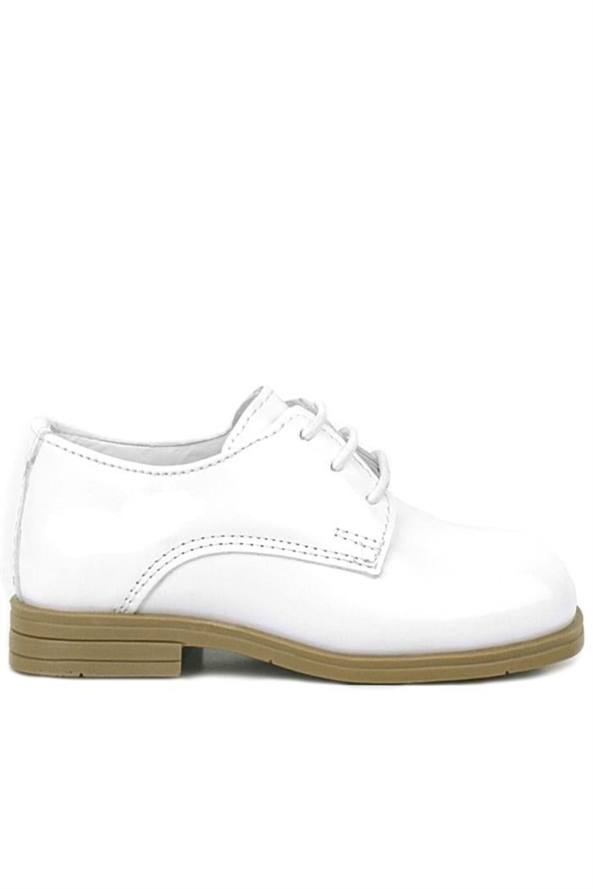 Beyaz Rugan Bağcıklı Oxford Çocuk Klasik Ayakkabısı - Görsel 3