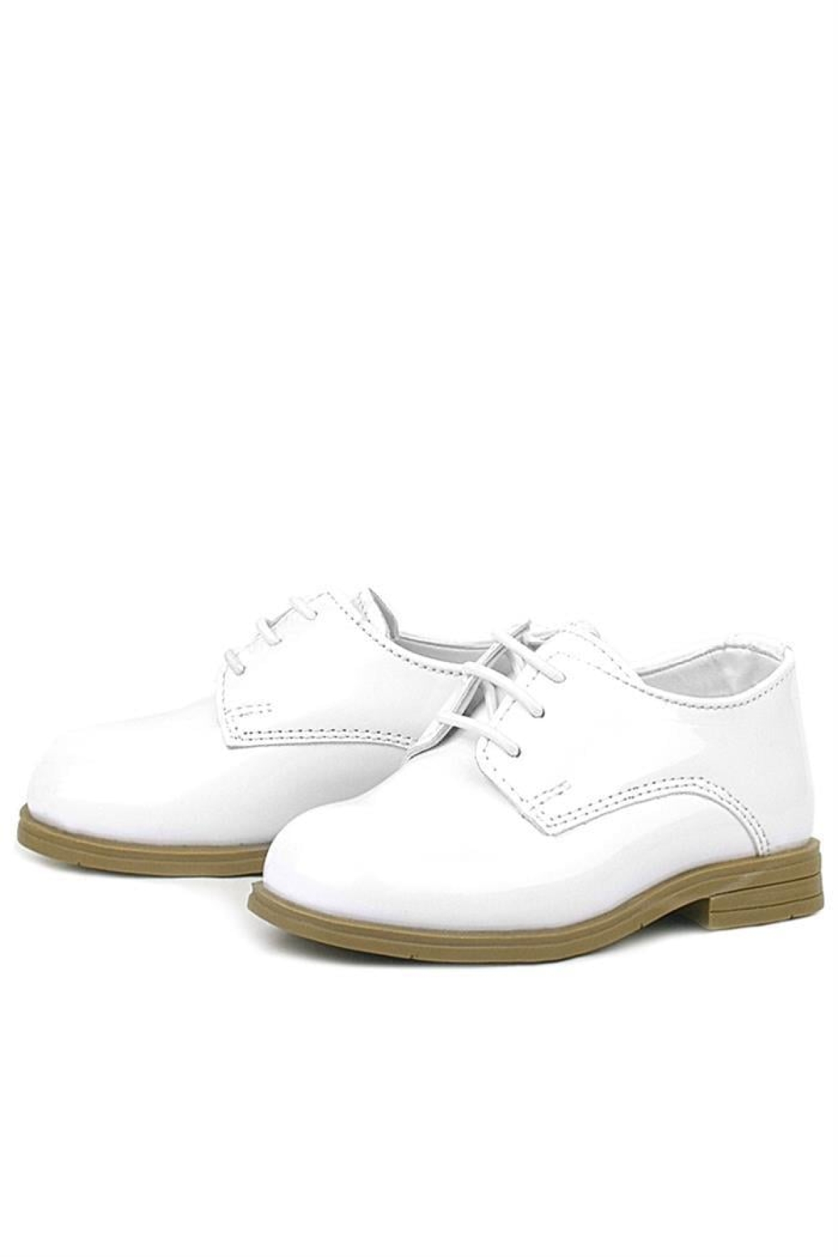 Beyaz Rugan Bağcıklı Oxford Çocuk Klasik Ayakkabısı - Görsel 5