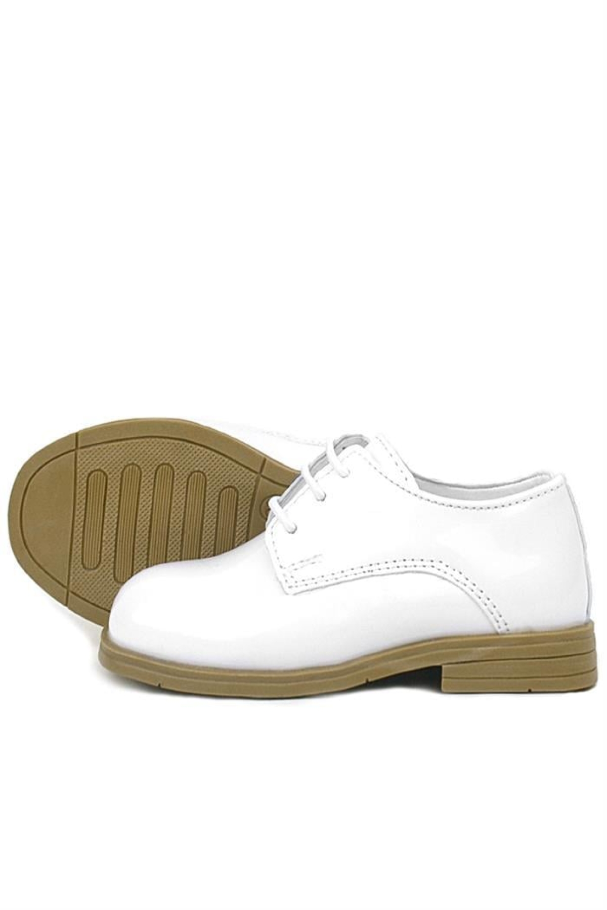 Beyaz Rugan Bağcıklı Oxford Çocuk Klasik Ayakkabısı - Görsel 6