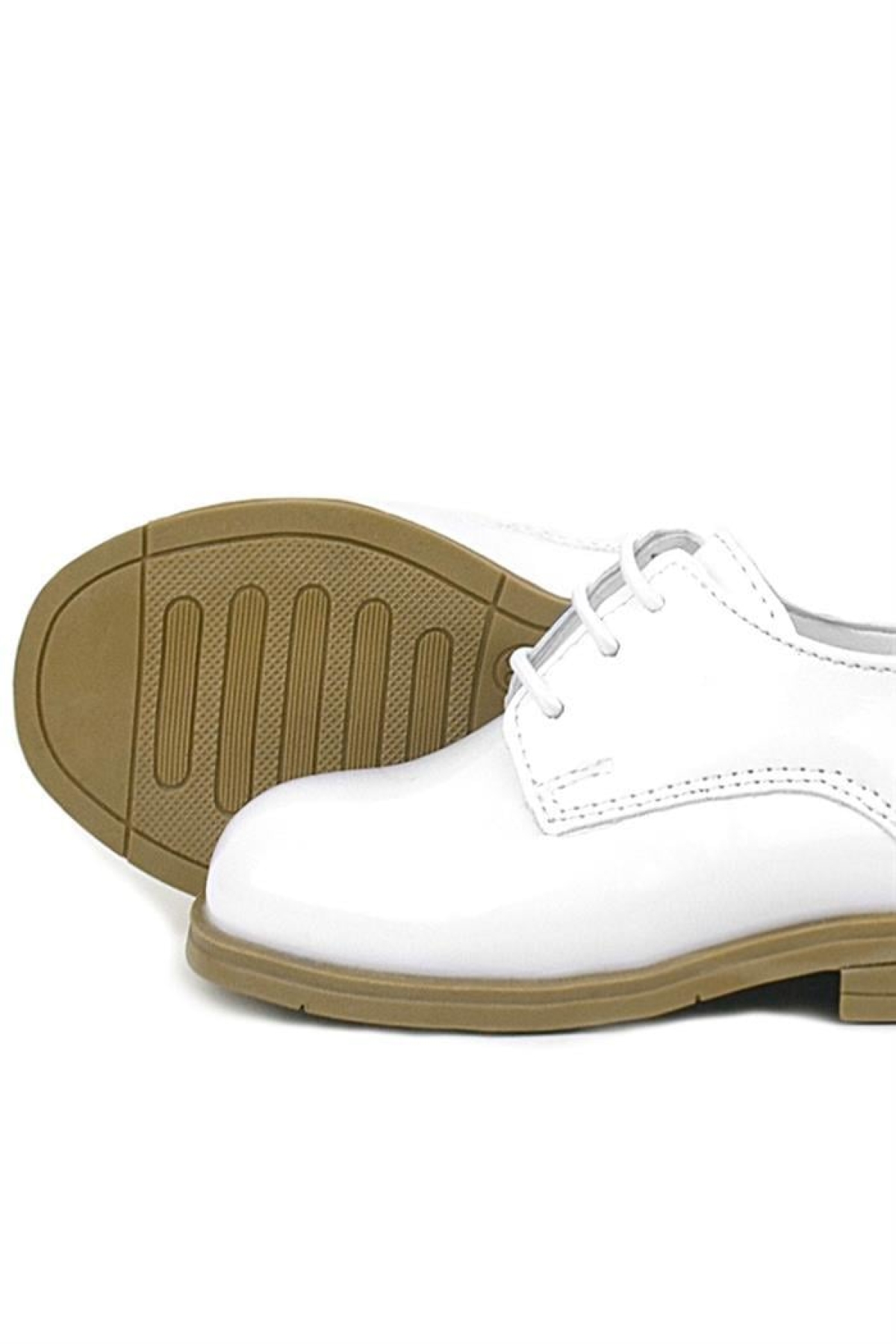 Beyaz Rugan Bağcıklı Oxford Çocuk Klasik Ayakkabısı - Görsel 8