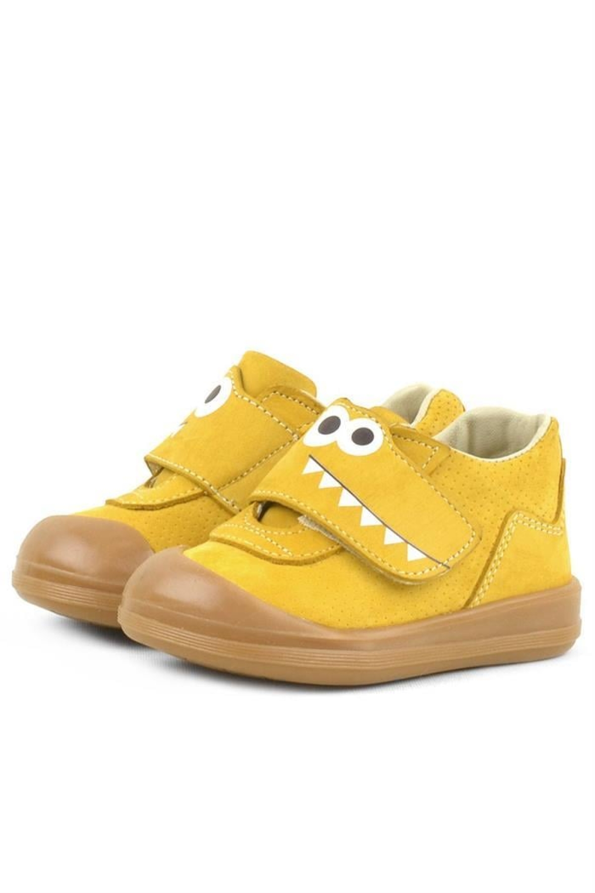 Dino Hakiki Deri Sarı Yüksek Bilekli Bebek Ayakkabı - Görsel 6