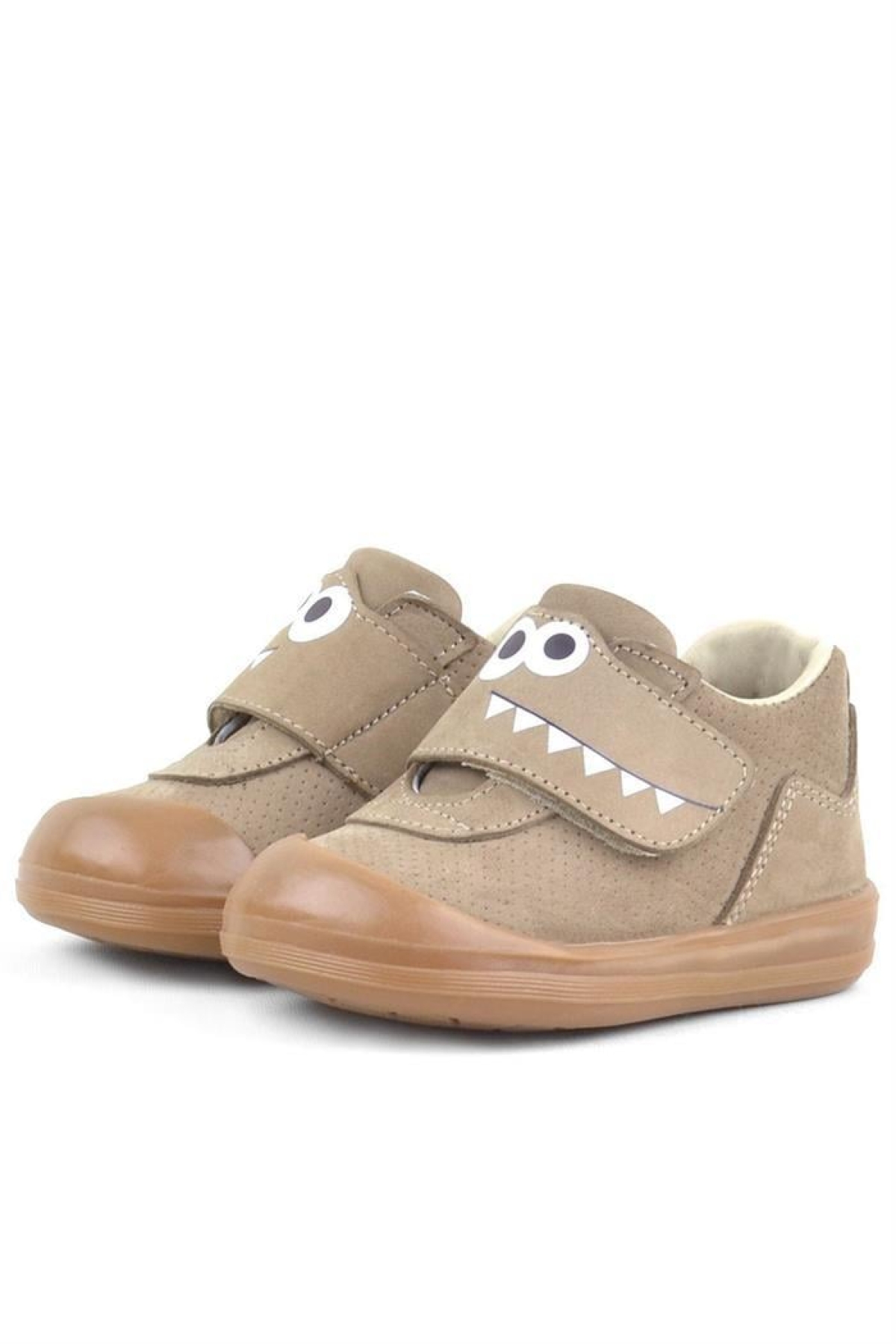 Dino Hakiki Deri Kum Rengi Yüksek Bilekli Bebek Ayakkabı - Görsel 6