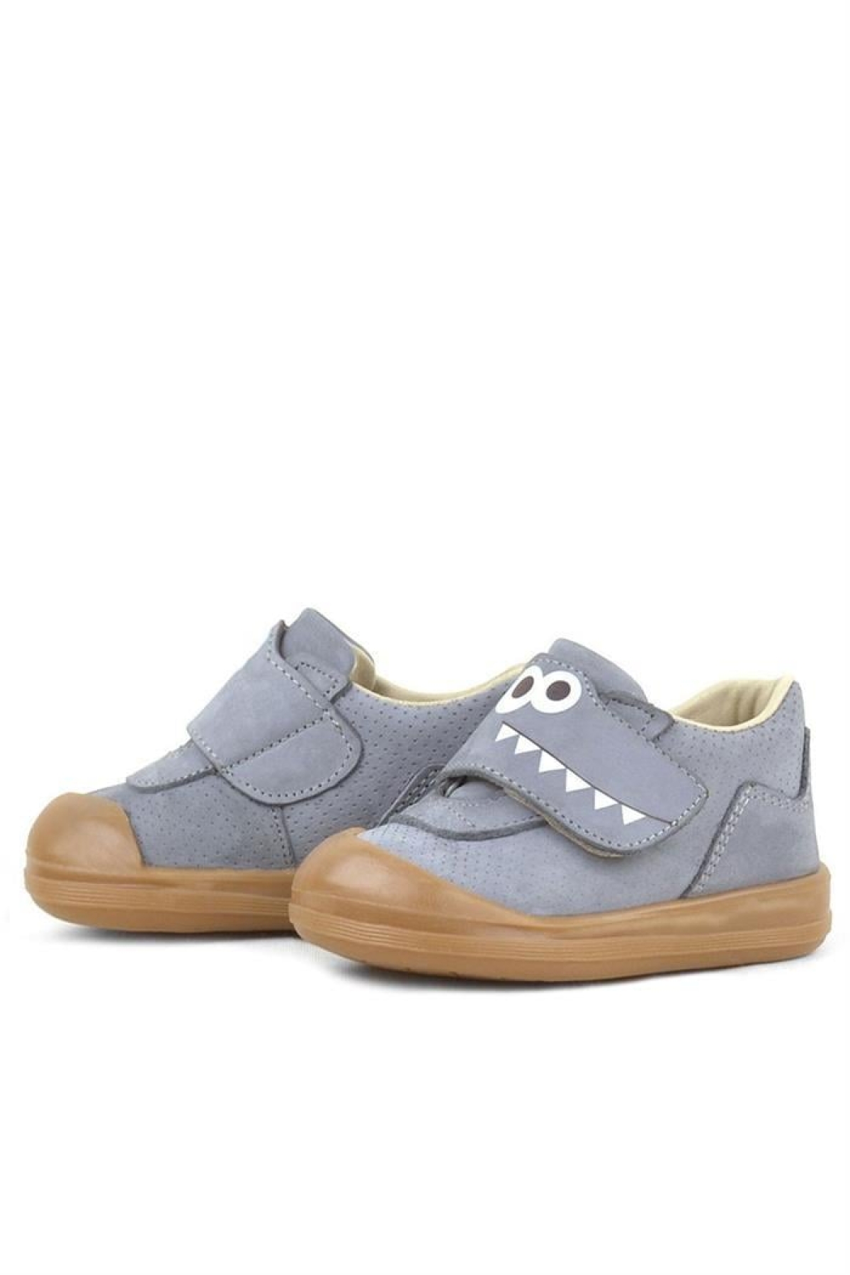 Dino Hakiki Deri Gri Yüksek Bilekli Bebek Ayakkabı - Görsel 7