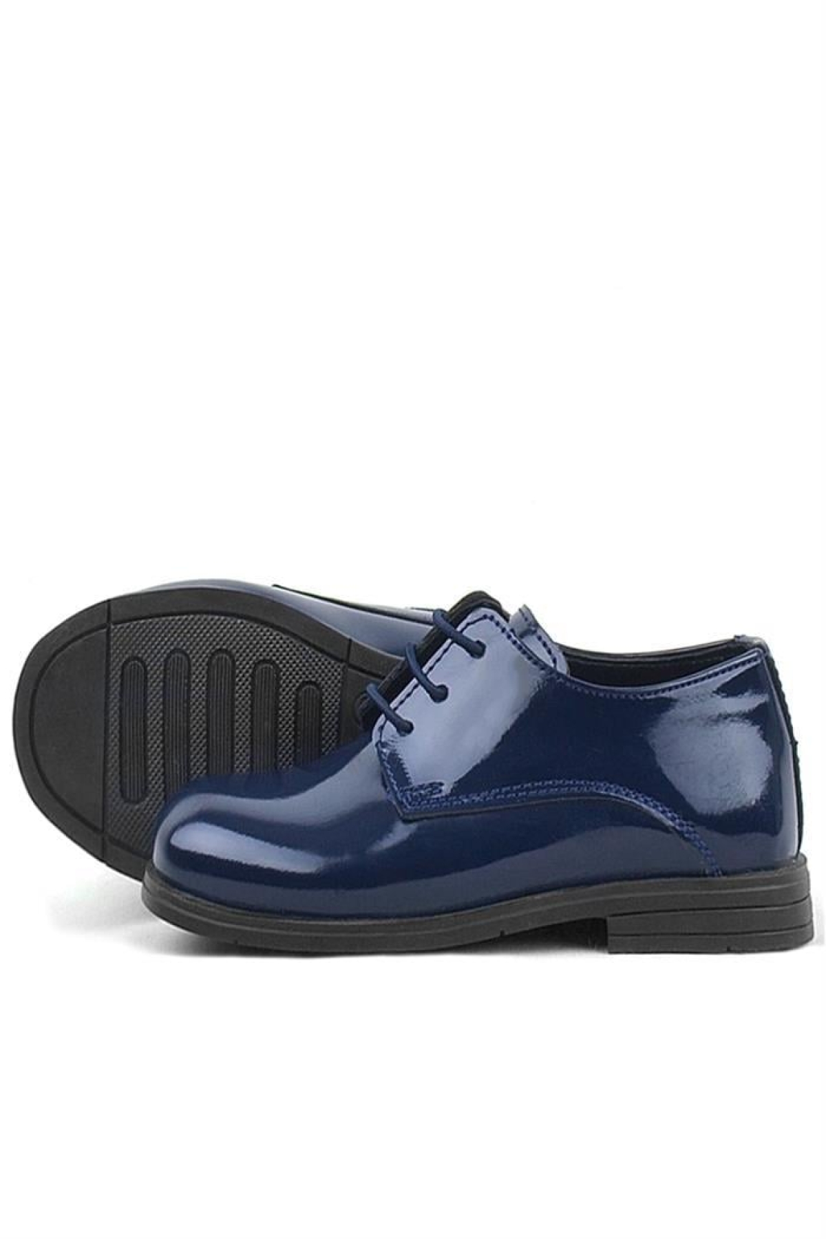 Lacivert Rugan Bağcıklı Oxford Çocuk Okul Ayakkabısı - Görsel 5