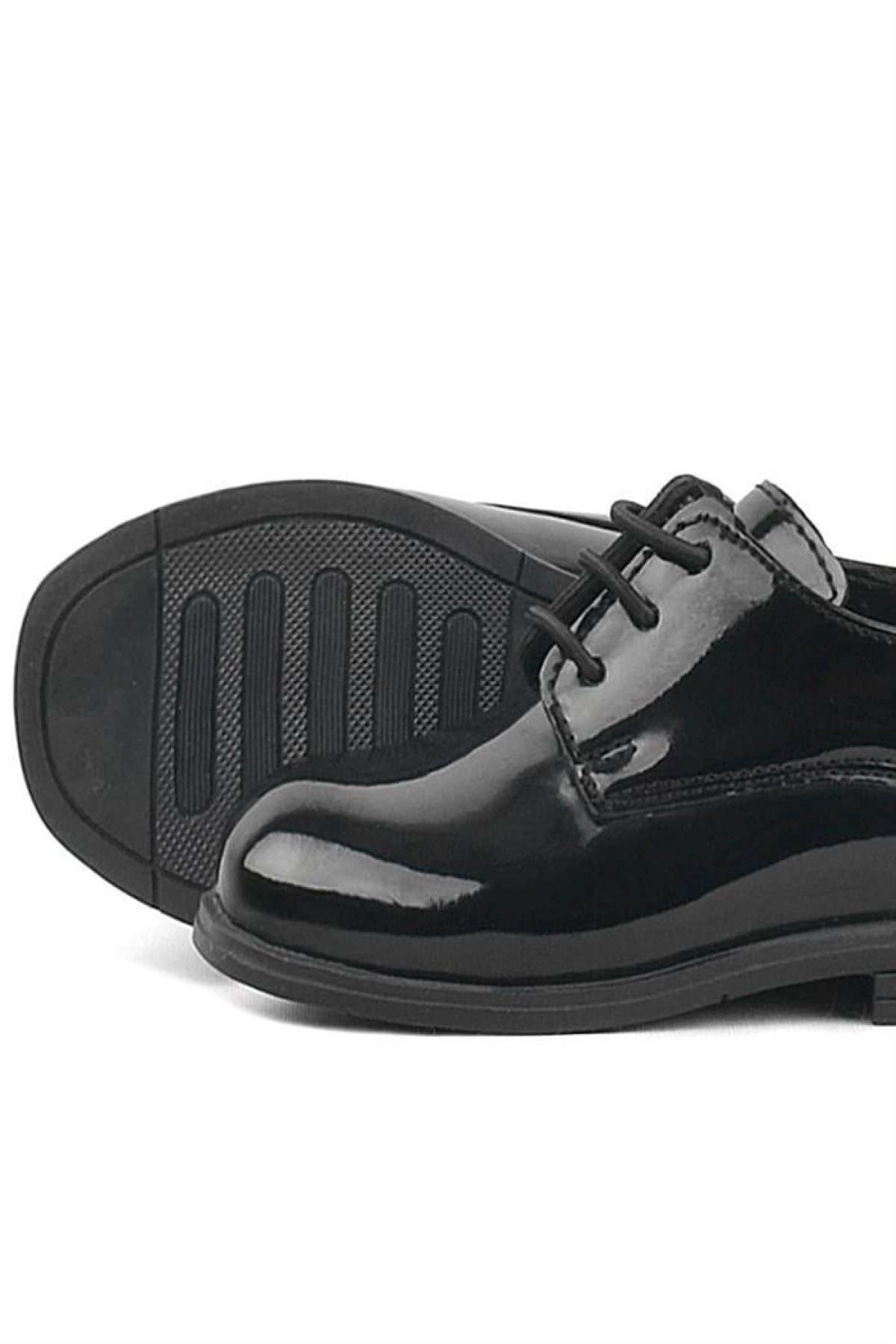 Siyah Rugan Bağcıklı Oxford Çocuk Okul Ayakkabısı - Görsel 5