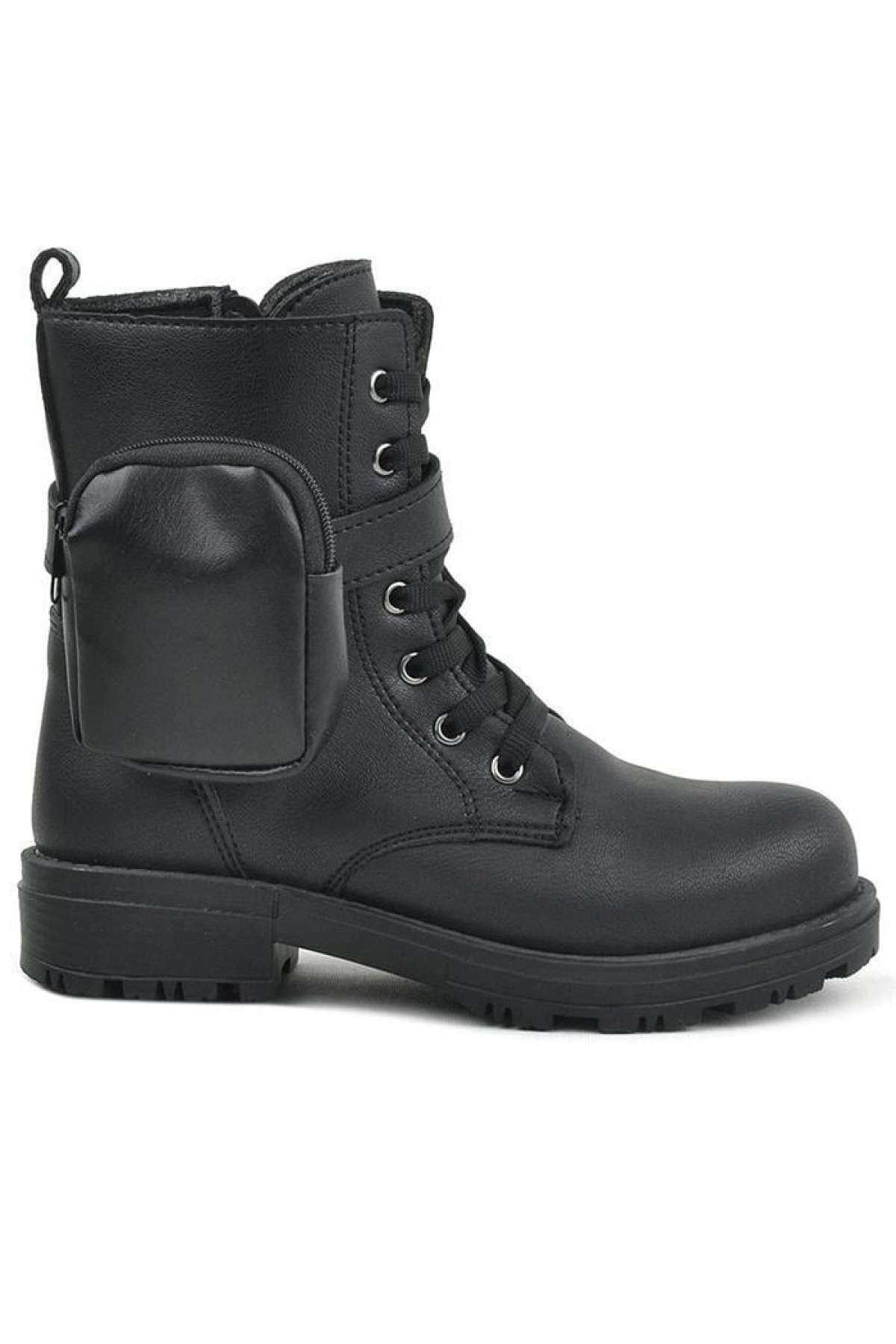 Siyah Fermuarlı Bağcıklı Cüzdanlı Kız Çocuk Bot - Görsel 3