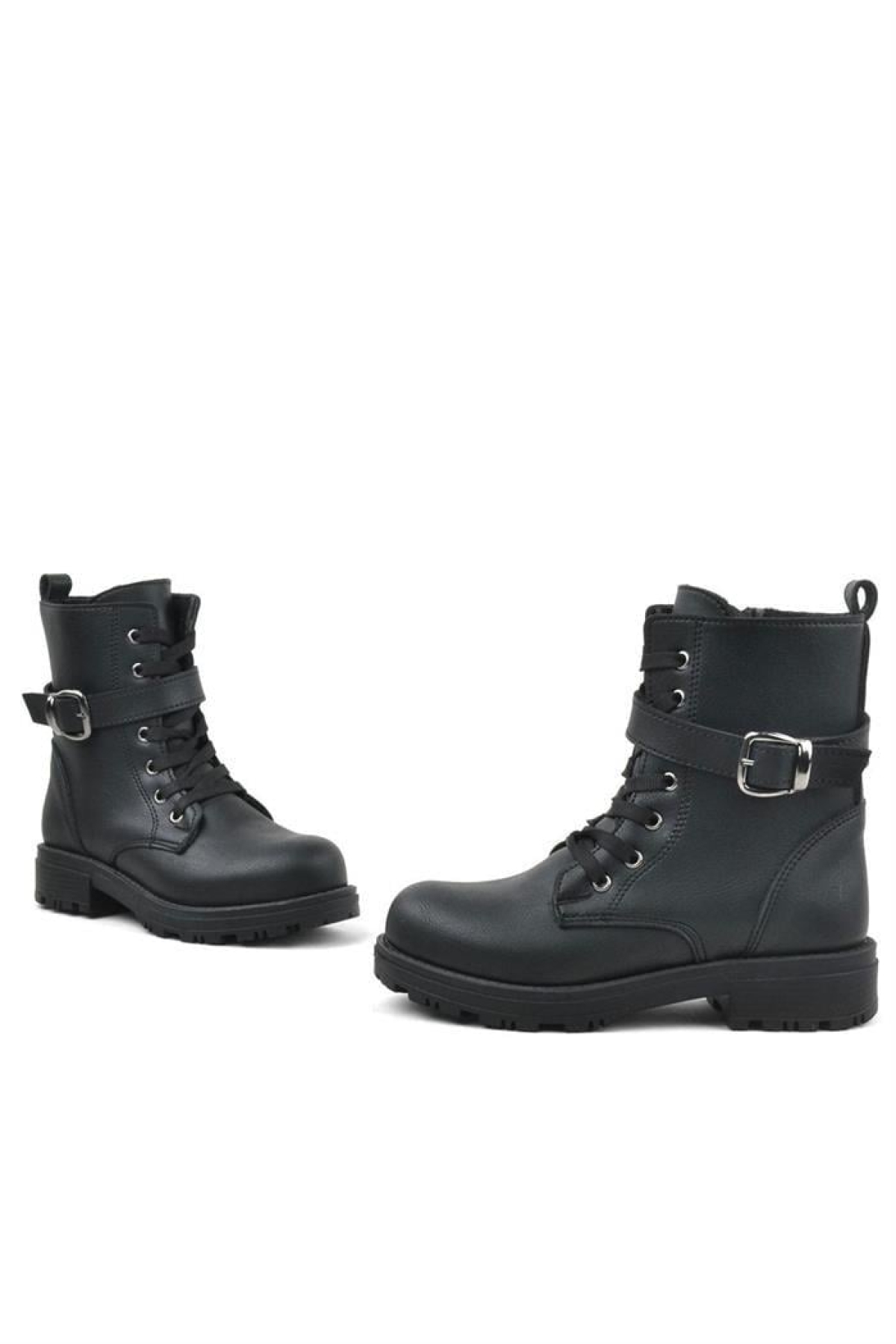 Siyah Fermuarlı Bağcıklı Cüzdanlı Kız Çocuk Bot - Görsel 6