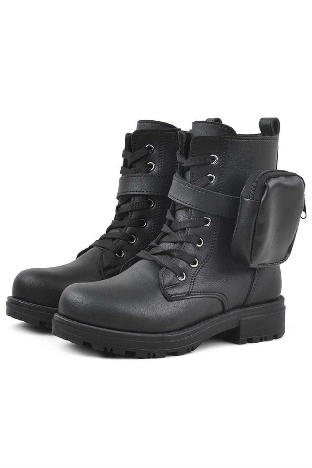 Siyah Fermuarlı Bağcıklı Cüzdanlı Kız Çocuk Bot - Görsel 8