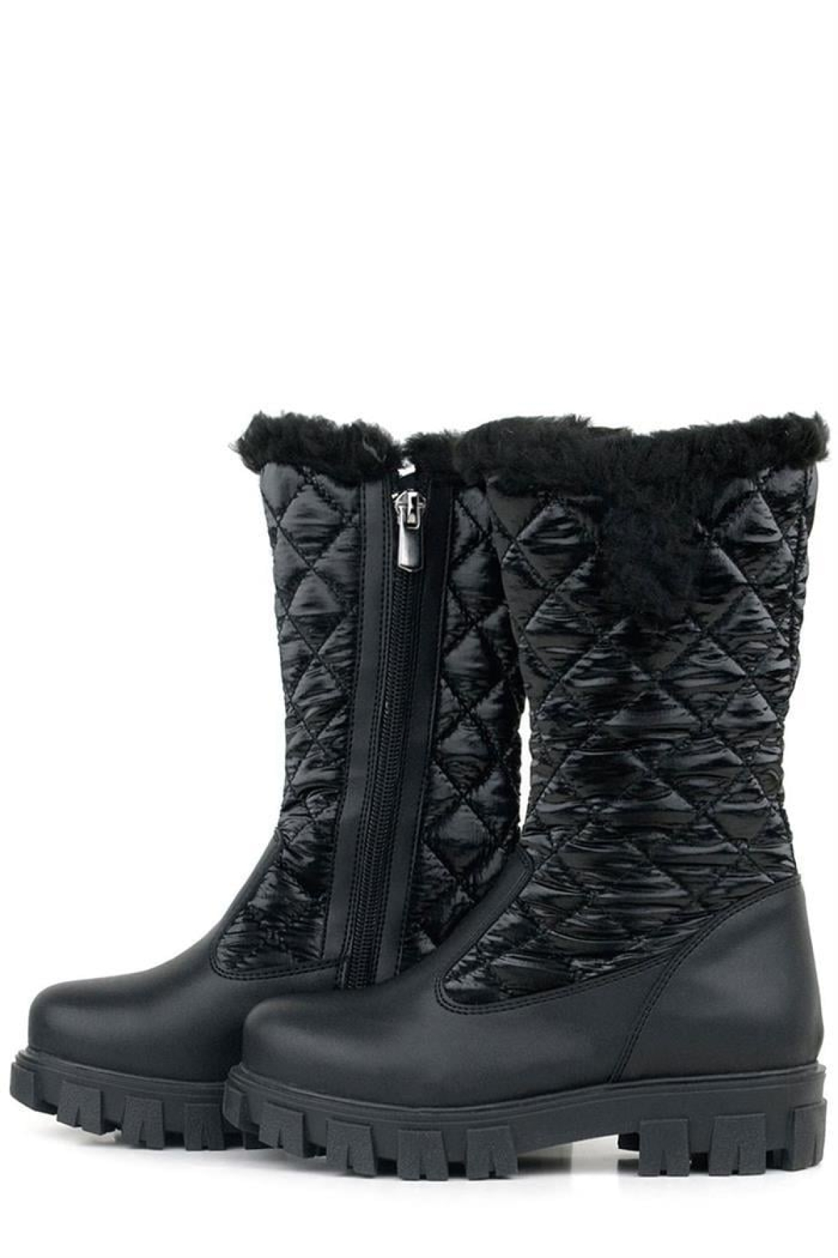 Siyah Uzun Fermuarlı Kız Çocuk Yağmur Çizmesi - Görsel 5