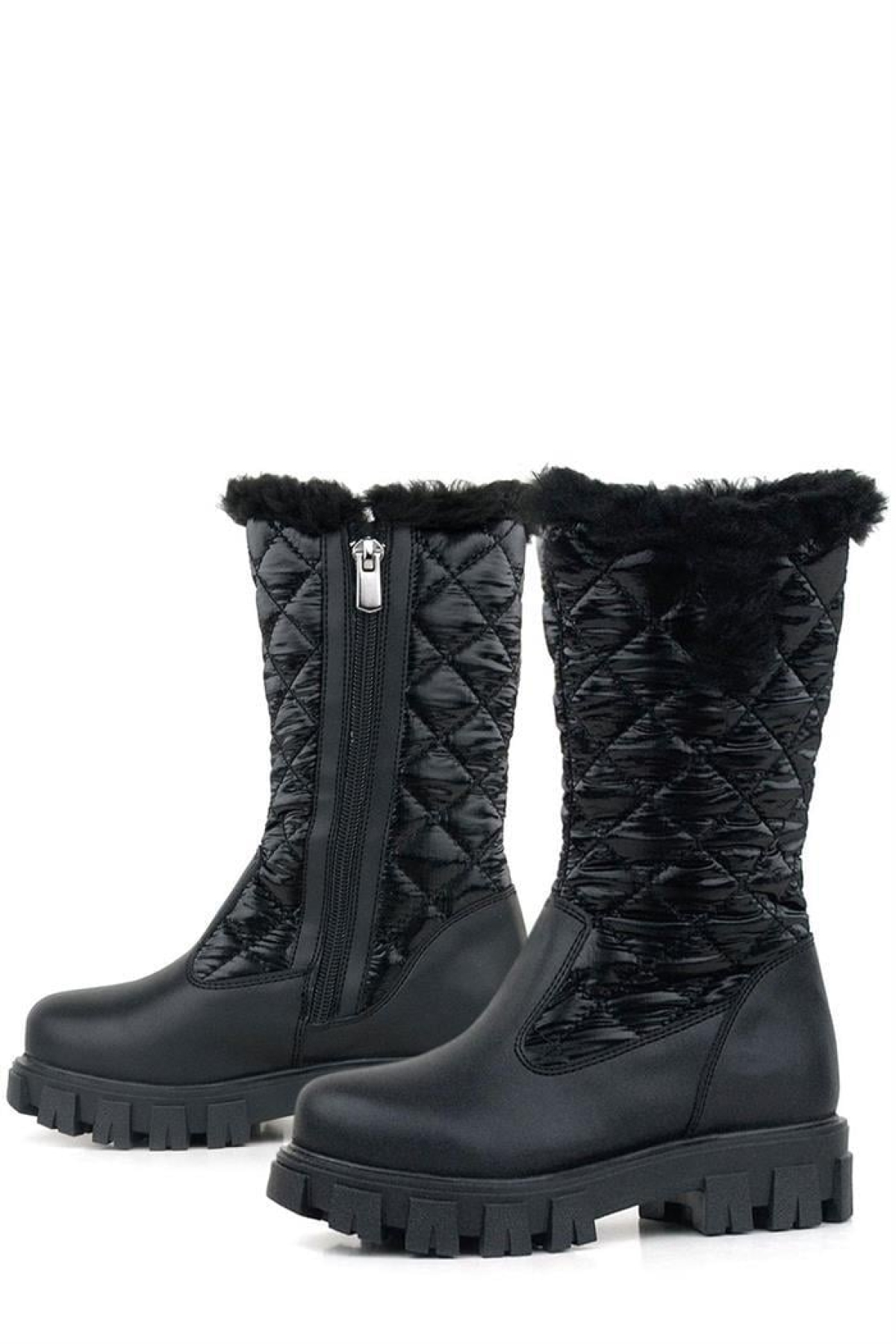 Siyah Uzun Fermuarlı Kız Çocuk Yağmur Çizmesi - Görsel 7