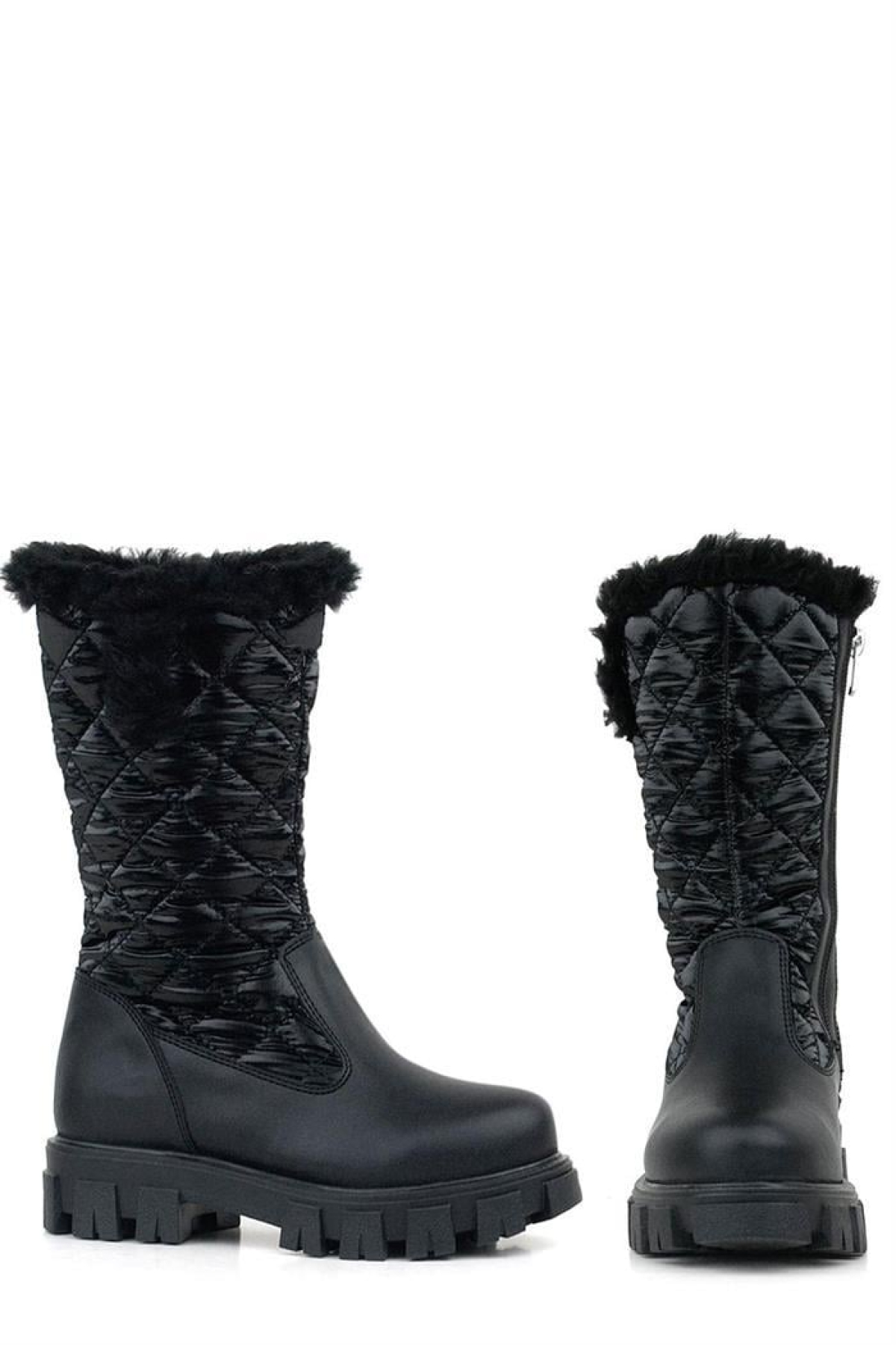 Siyah Uzun Fermuarlı Kız Çocuk Yağmur Çizmesi - Görsel 8