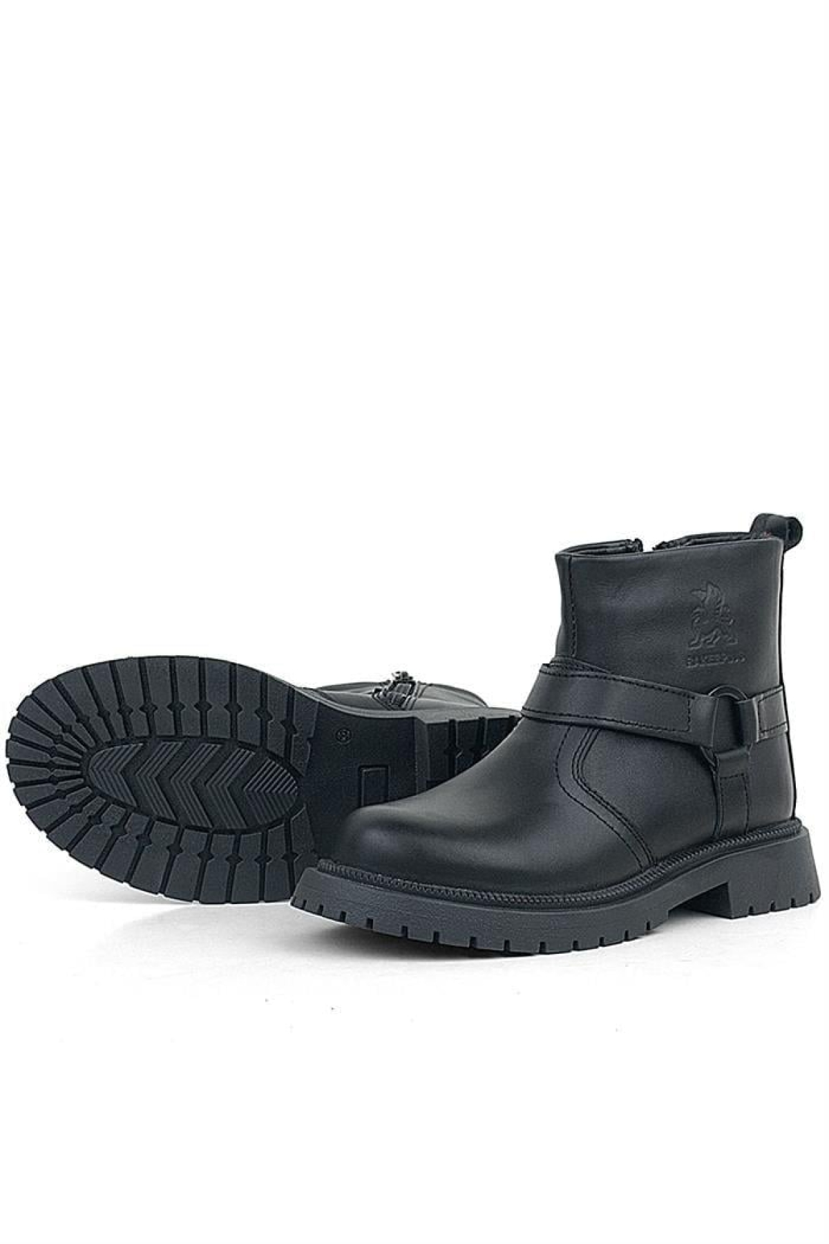 Gerçek Kürklü Hakiki Deri Siyah Fermuarlı Çocuk Bot - Görsel 11