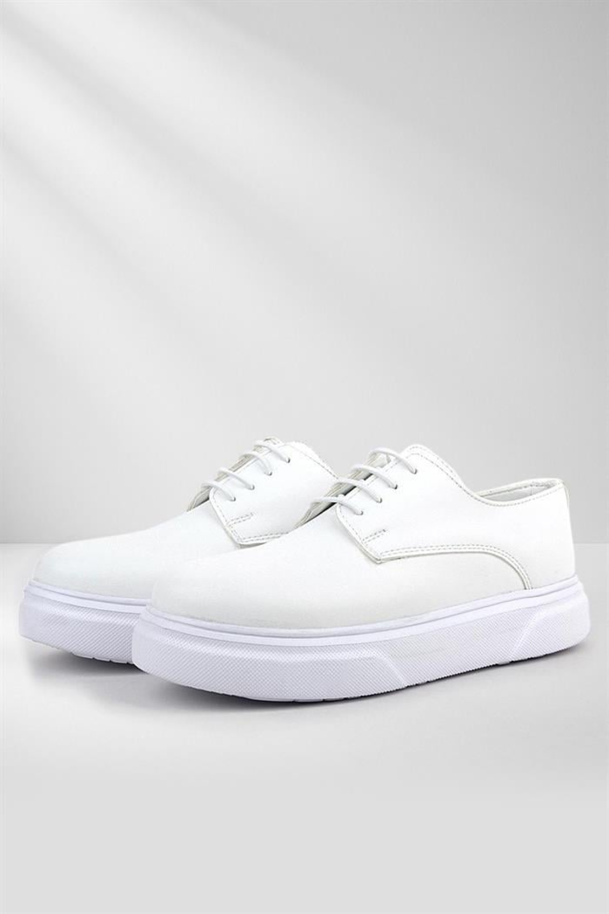 Derby Beyaz Cilt Yüksek Taban Çocuk Klasik Ayakkabı - Görsel 4