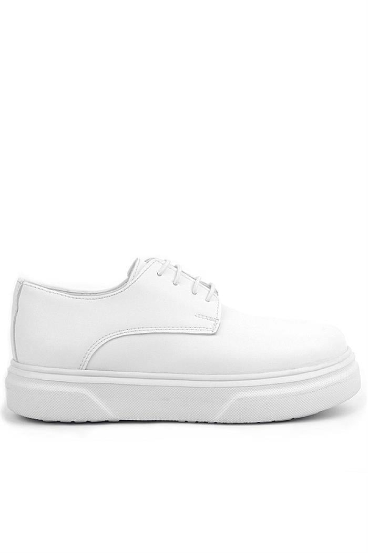 Derby Beyaz Cilt Yüksek Taban Çocuk Klasik Ayakkabı - Görsel 5