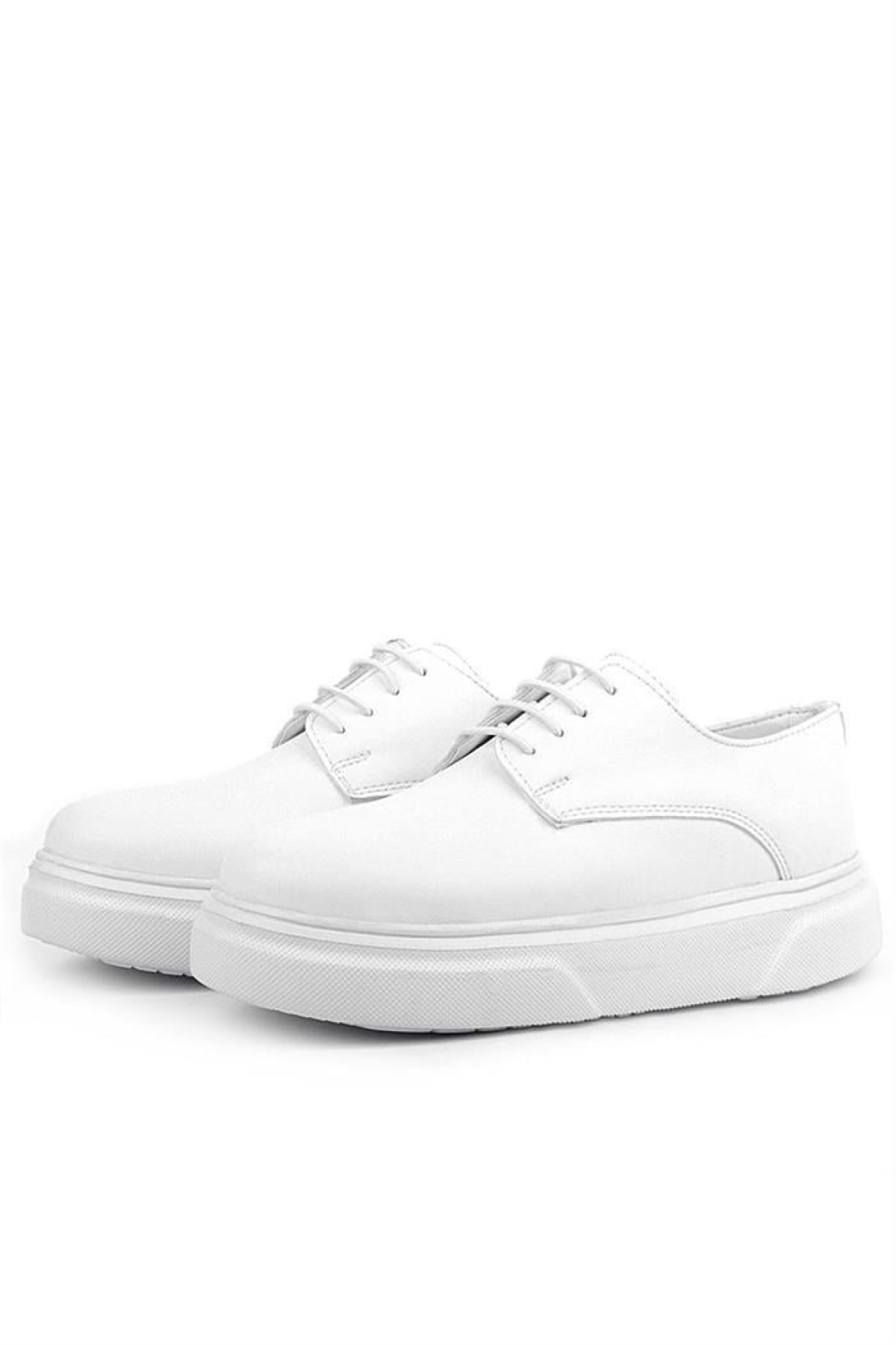 Derby Beyaz Cilt Yüksek Taban Çocuk Klasik Ayakkabı - Görsel 7