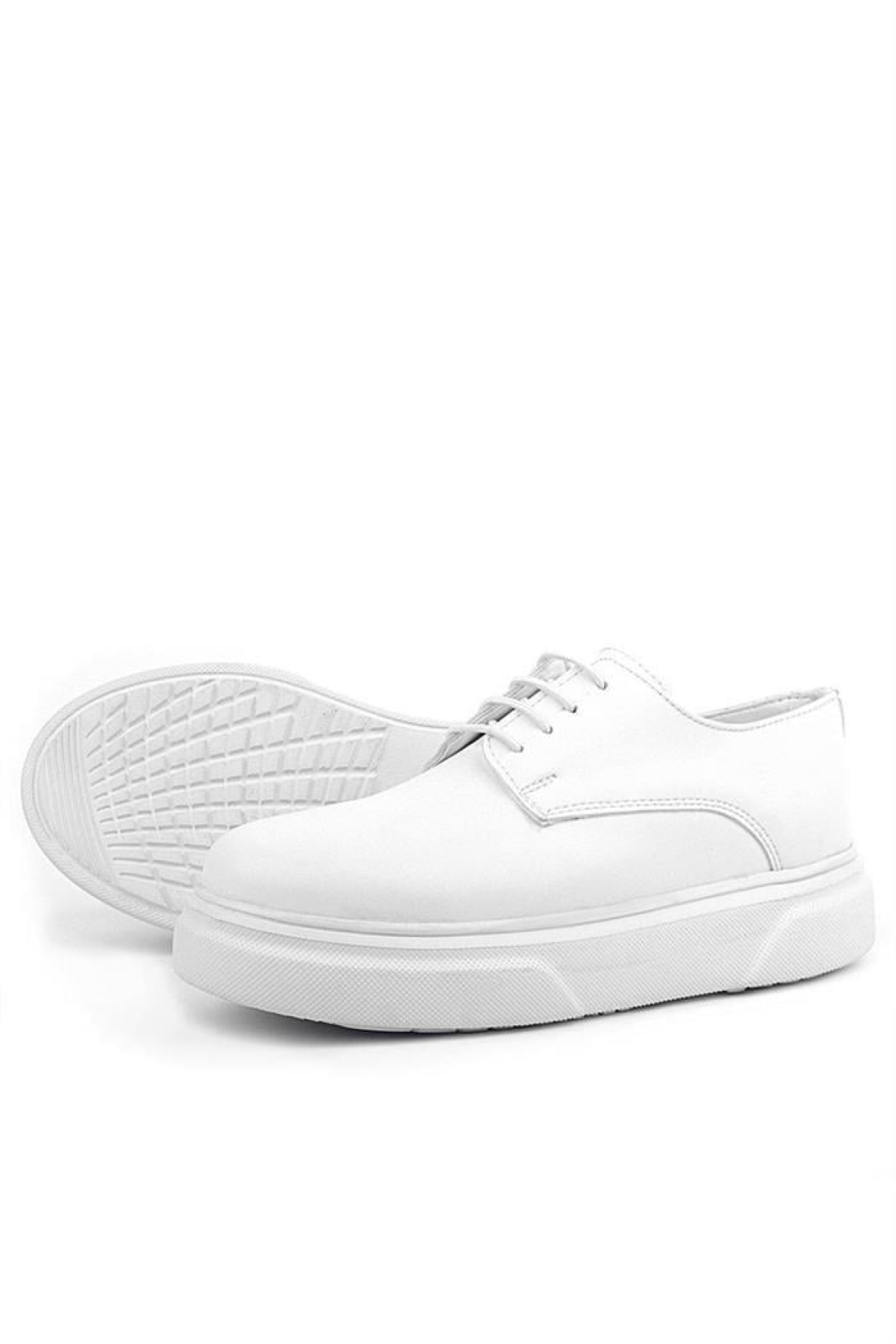 Derby Beyaz Cilt Yüksek Taban Çocuk Klasik Ayakkabı - Görsel 8