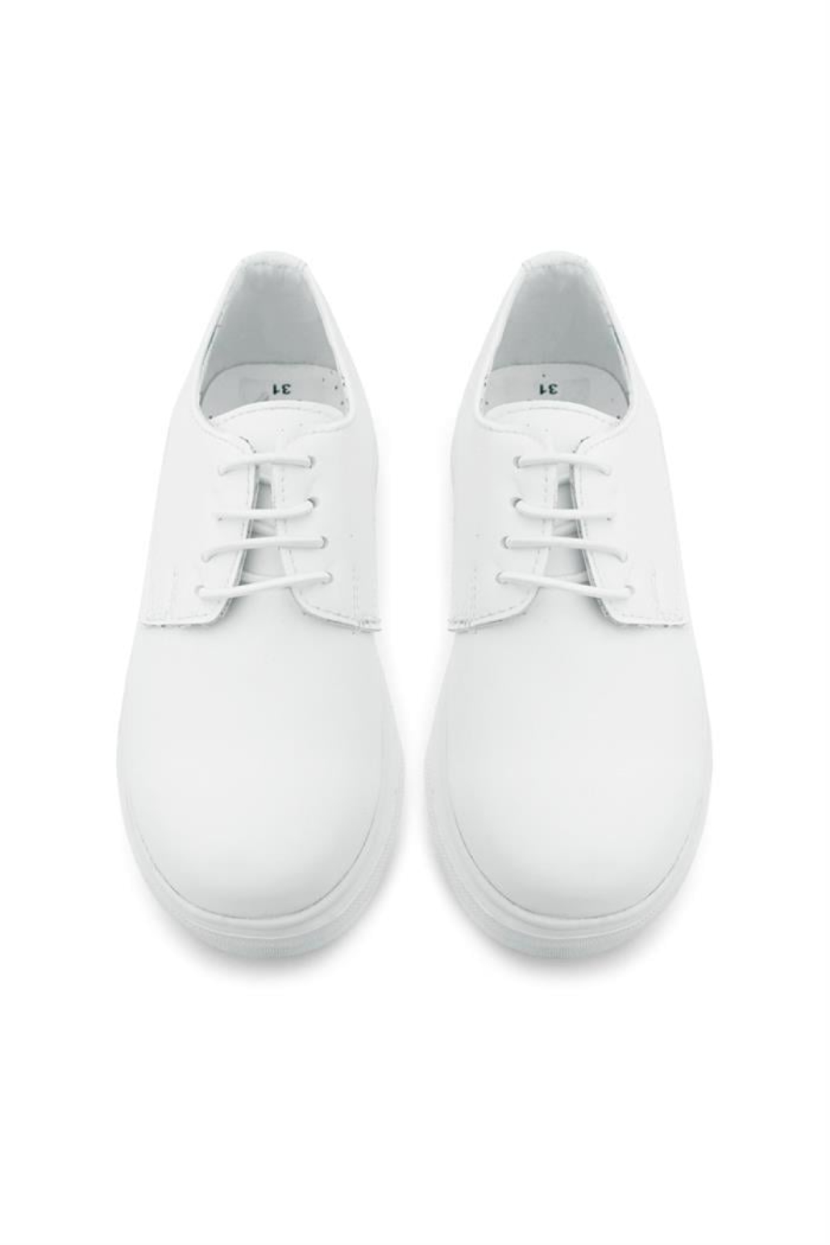 Derby Beyaz Cilt Yüksek Taban Çocuk Klasik Ayakkabı - Görsel 11