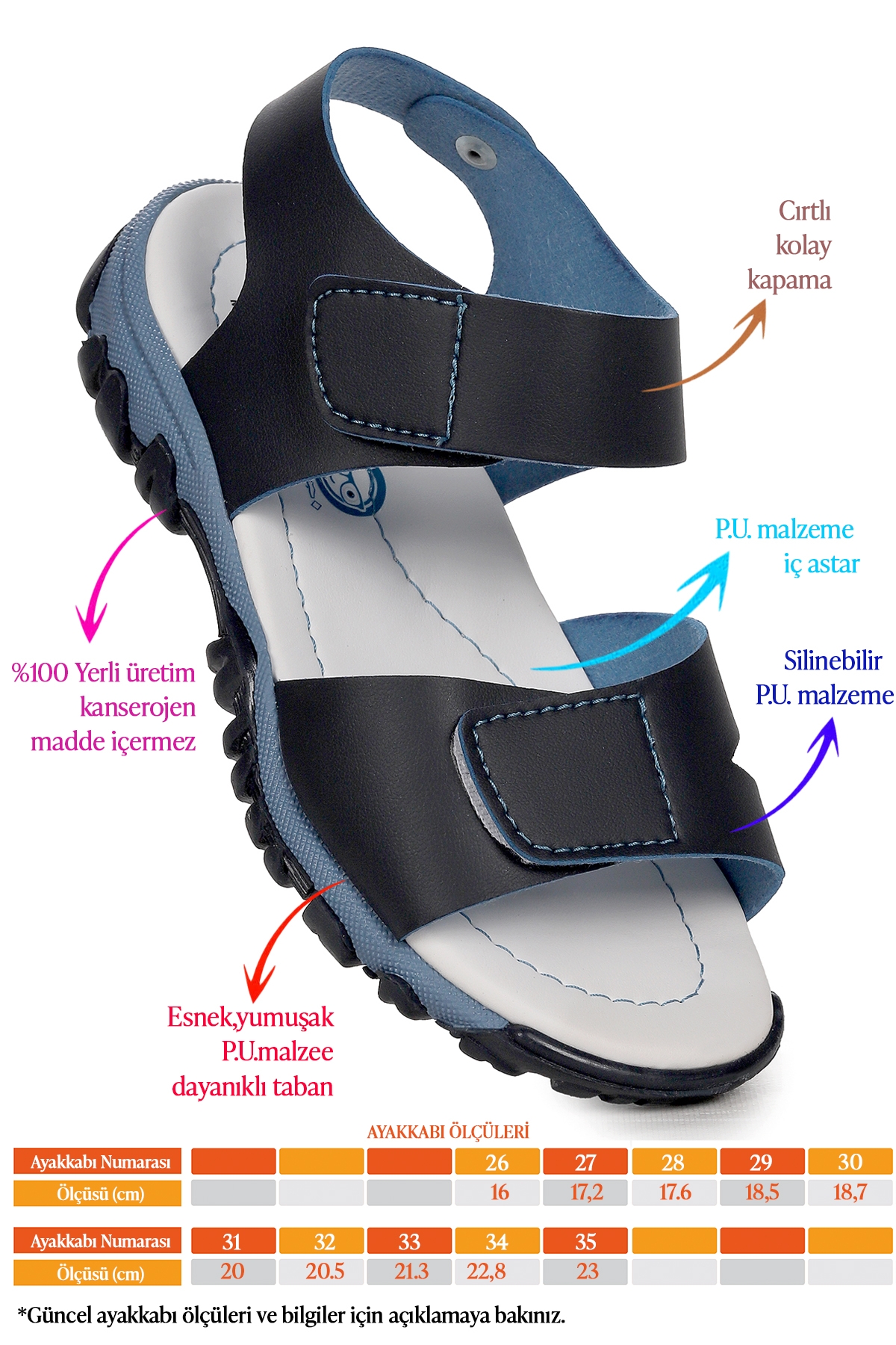 Erkek Çocuk Sandalet Arz 2362 Lacivert - Mavi - Görsel 3