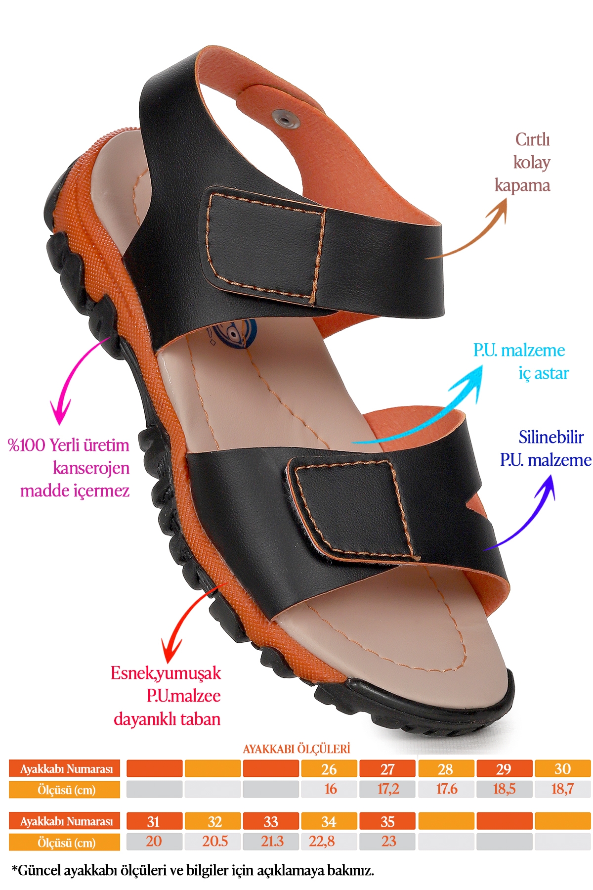 Erkek Çocuk Sandalet Arz 2362 Siyah - Görsel 3