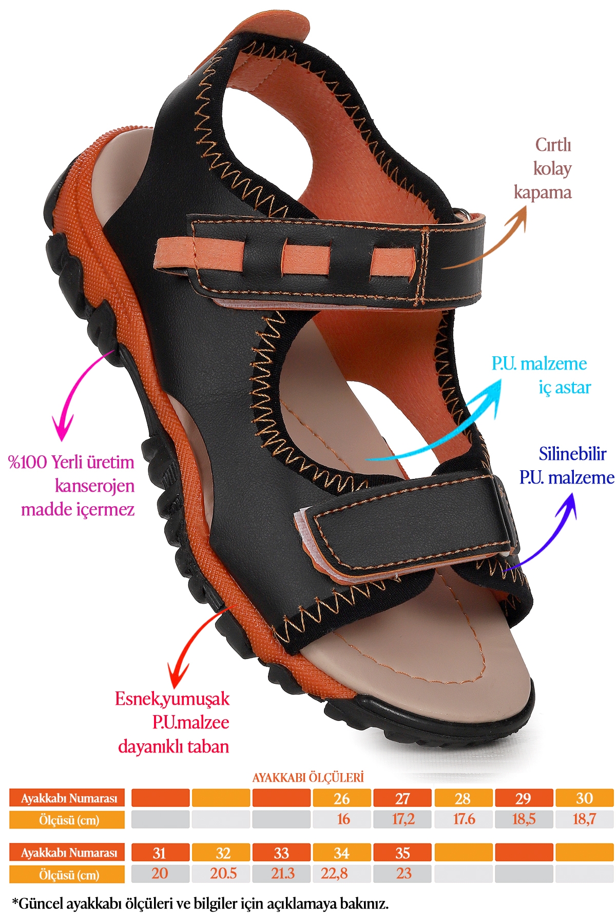 Erkek Çocuk Sandalet Arz 2361 Siyah - Görsel 3