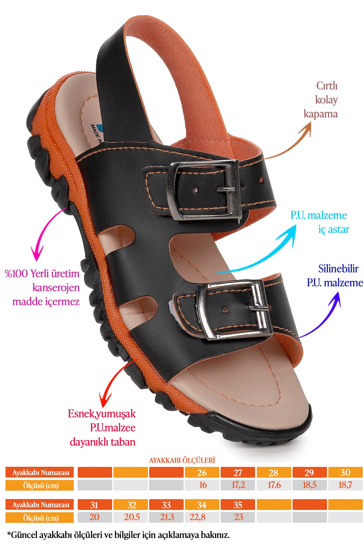 Erkek Çocuk Sandalet Arz 2359 Siyah - Görsel 3