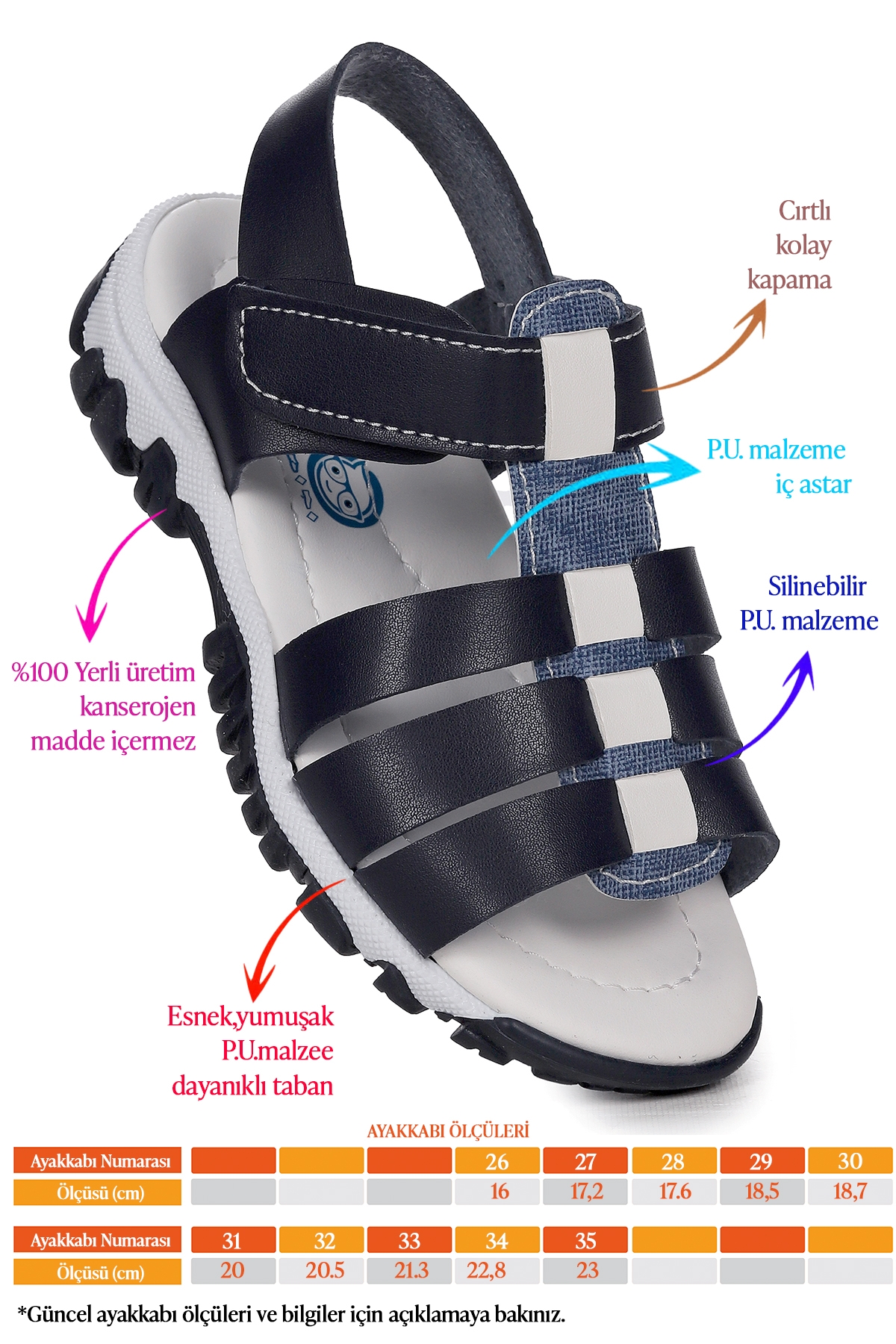 Erkek Çocuk Sandalet Arz 2358 Lacivert - Mavi - Görsel 3