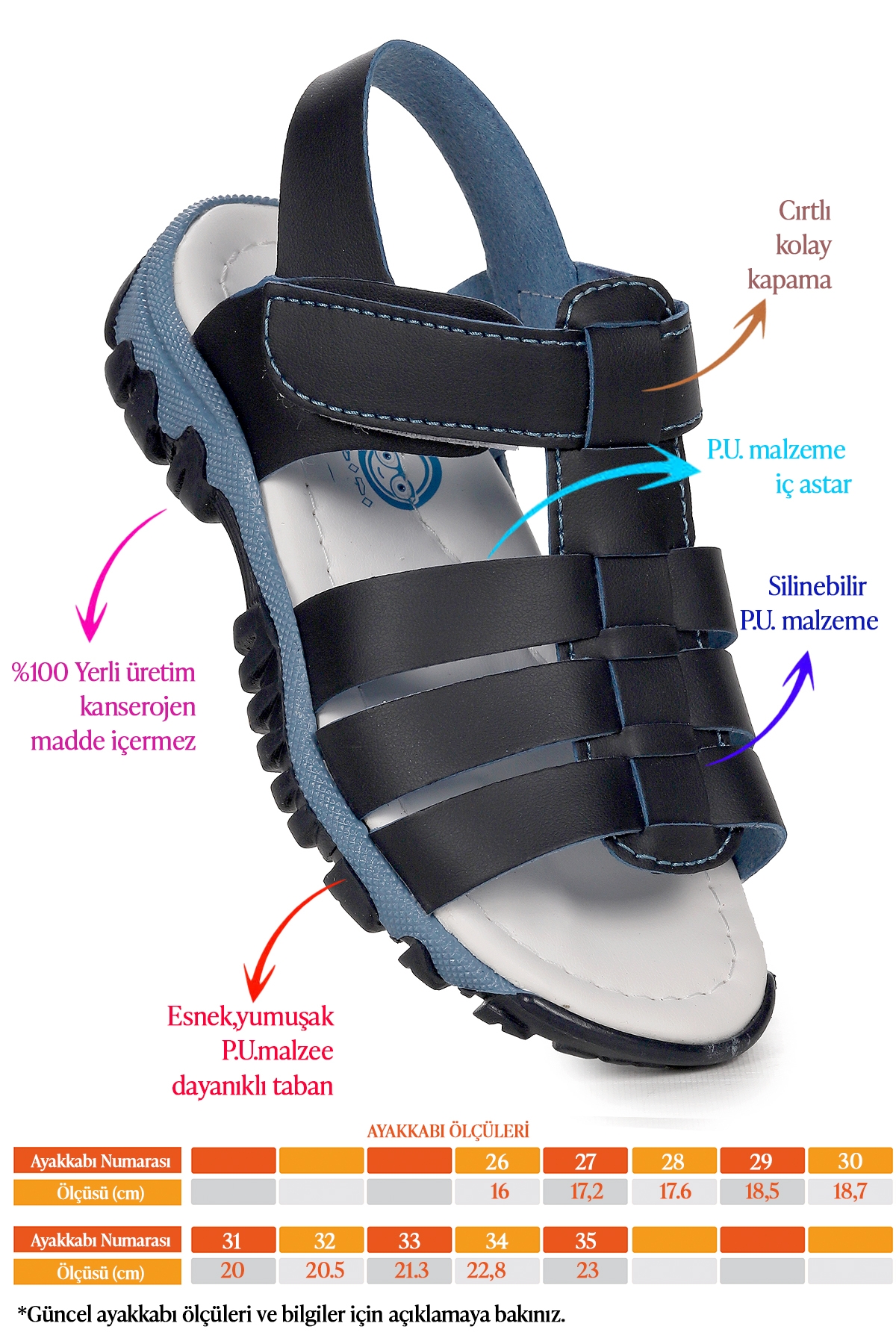 Erkek Çocuk Sandalet Arz 2358 Lacivert - Görsel 3