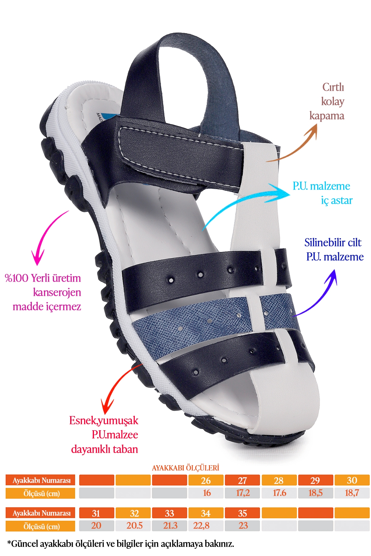 Erkek Çocuk Sandalet Arz 2356 Lacivert - Mavi - Görsel 3