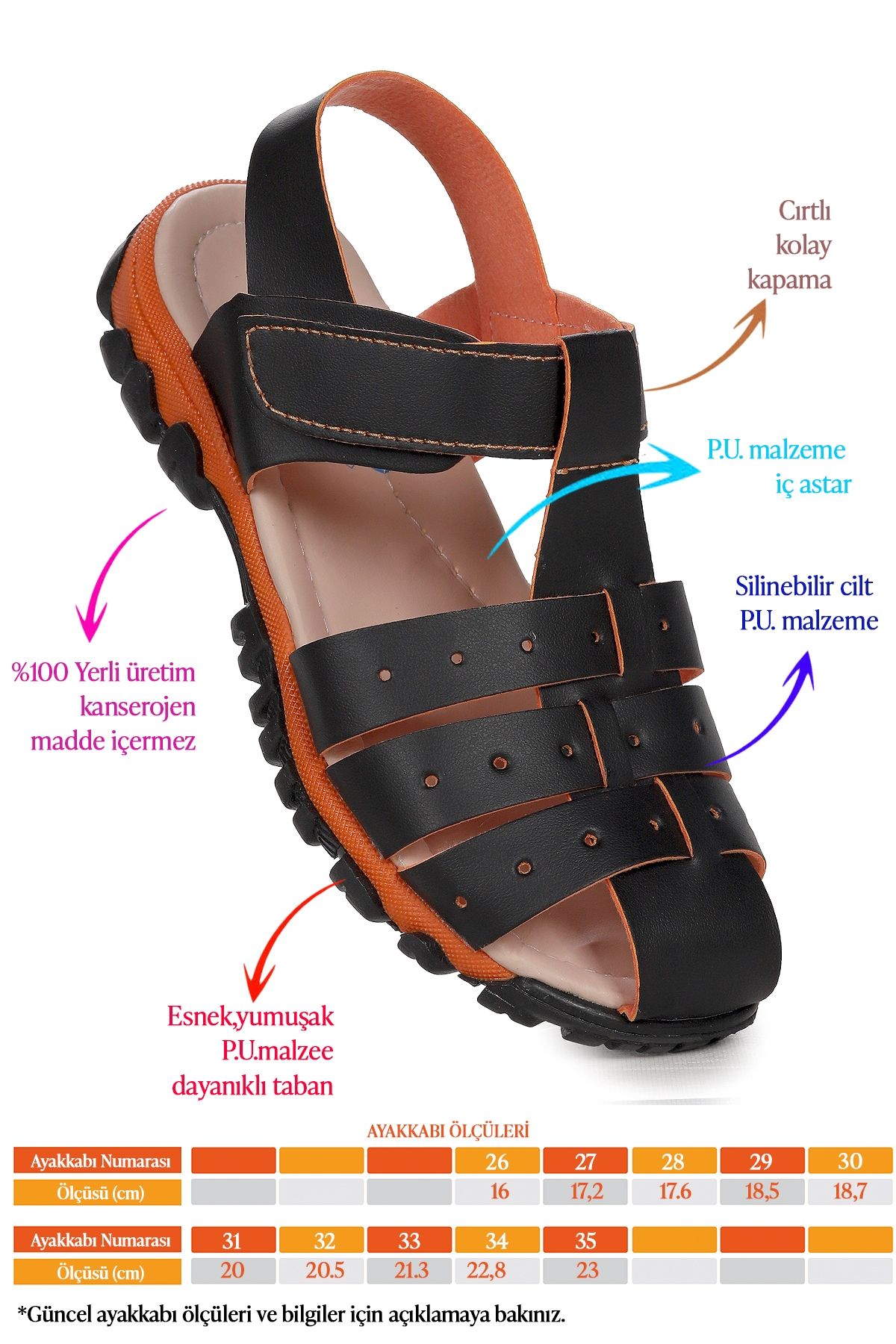 Erkek Çocuk Sandalet Arz 2356 Siyah - Görsel 3