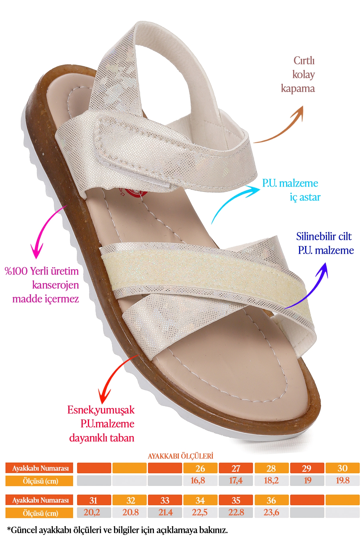 Kız Çocuk Sandalet Arz 2349 Sedef - Görsel 3