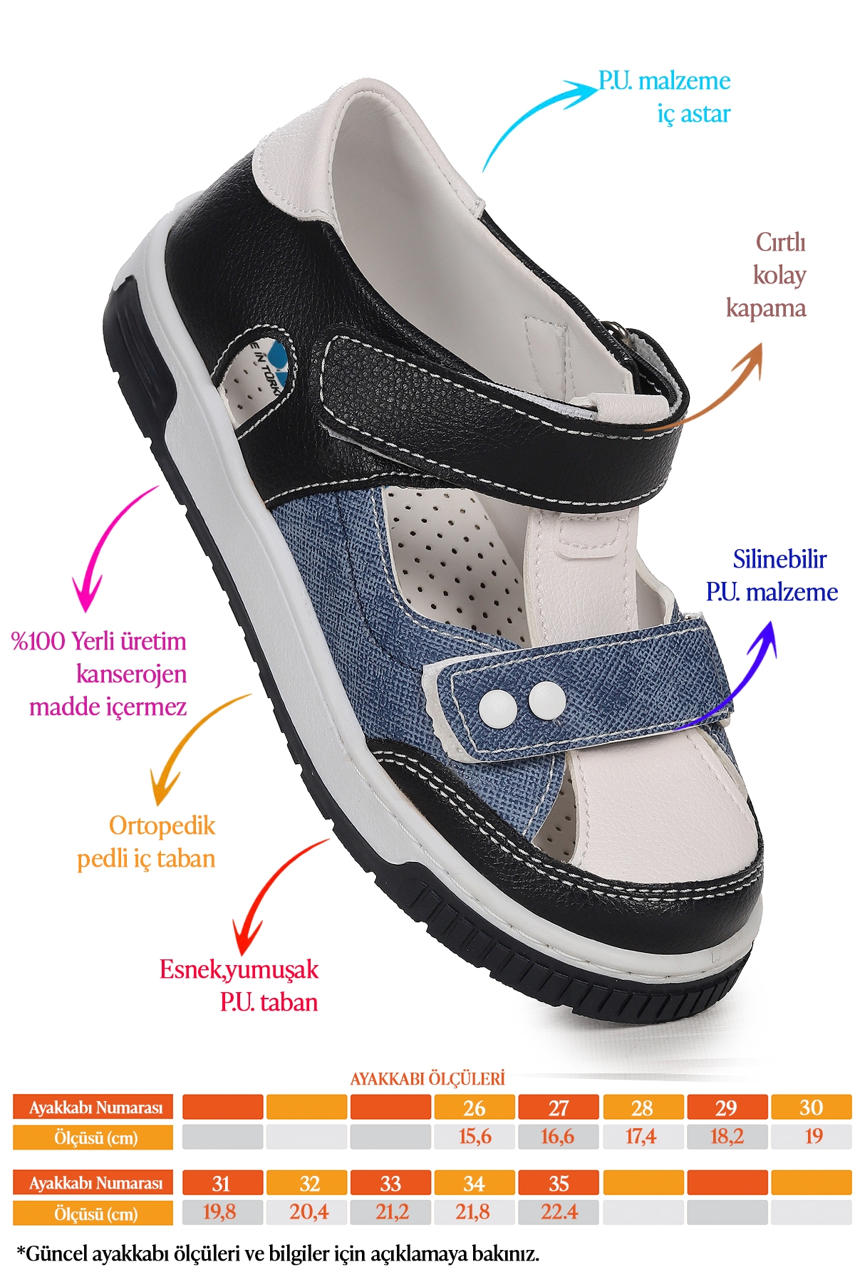 Erkek Çocuk Günlük Ayakkabı Arz 2323 Lacivert - Mavi - Görsel 3