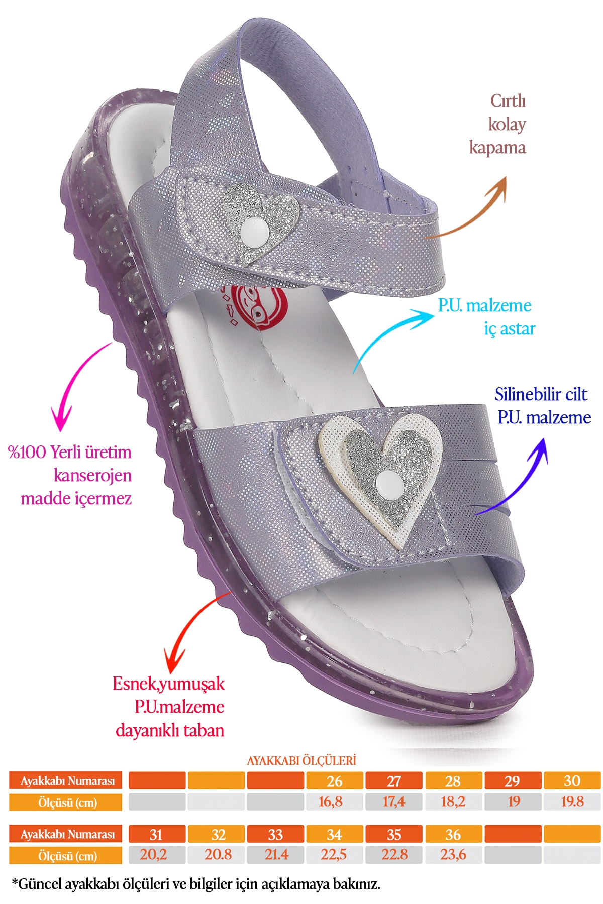 Kız Çocuk Sandalet Arz 2351 Lila - Görsel 3
