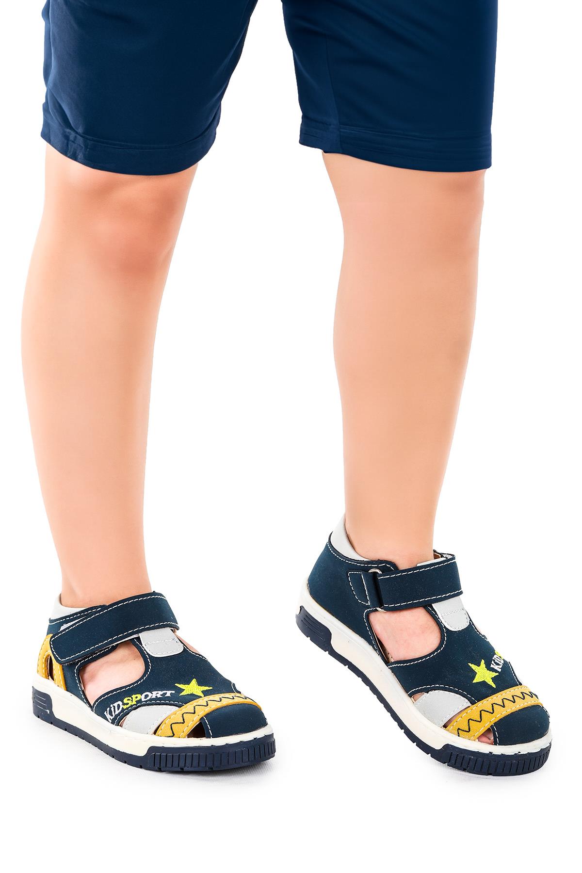 Erkek Çocuk Günlük Ayakkabı Arz 2322 Petrol - Sarı - Görsel 4