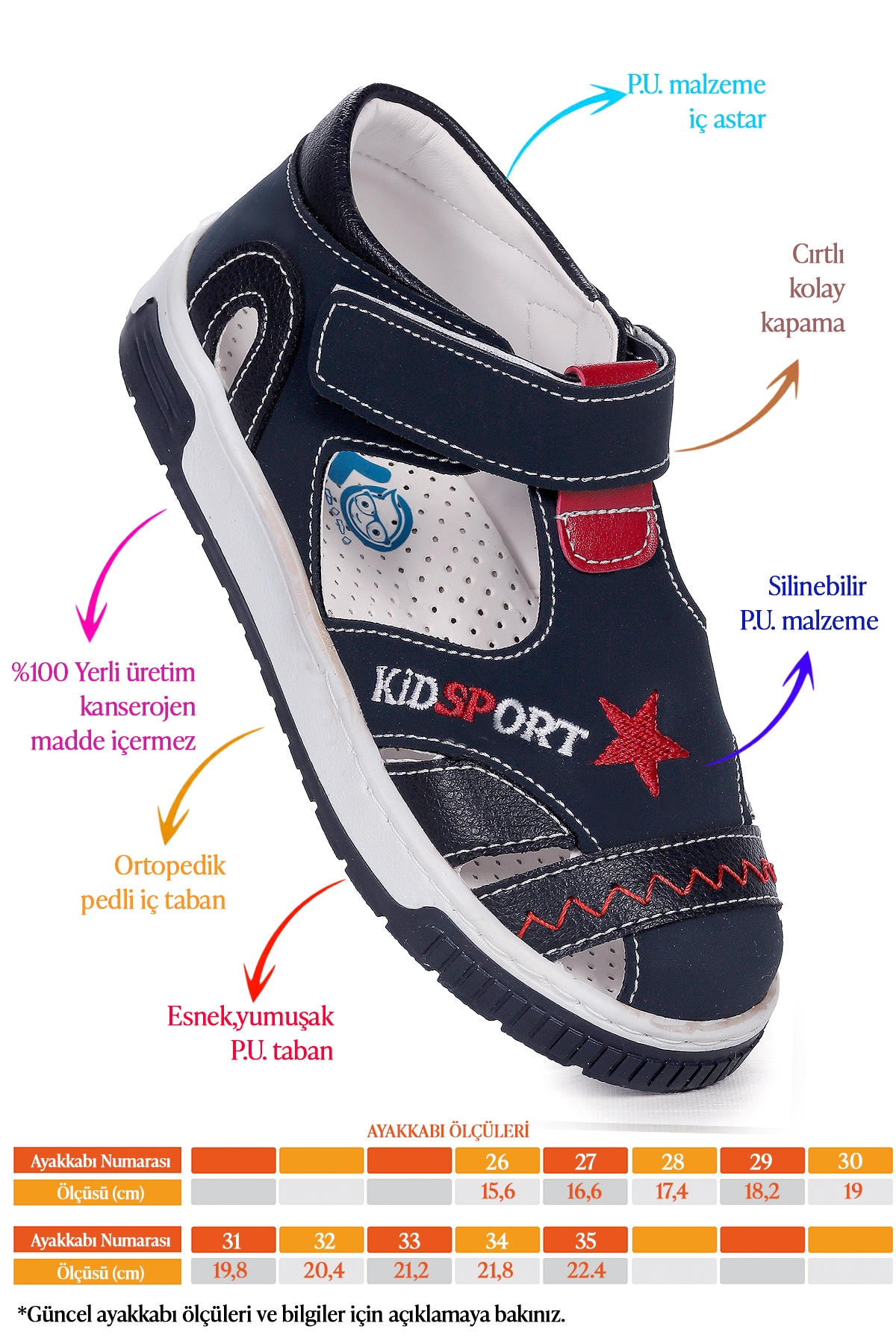 Erkek Çocuk Günlük Ayakkabı Arz 2322 Lacivert - Görsel 3