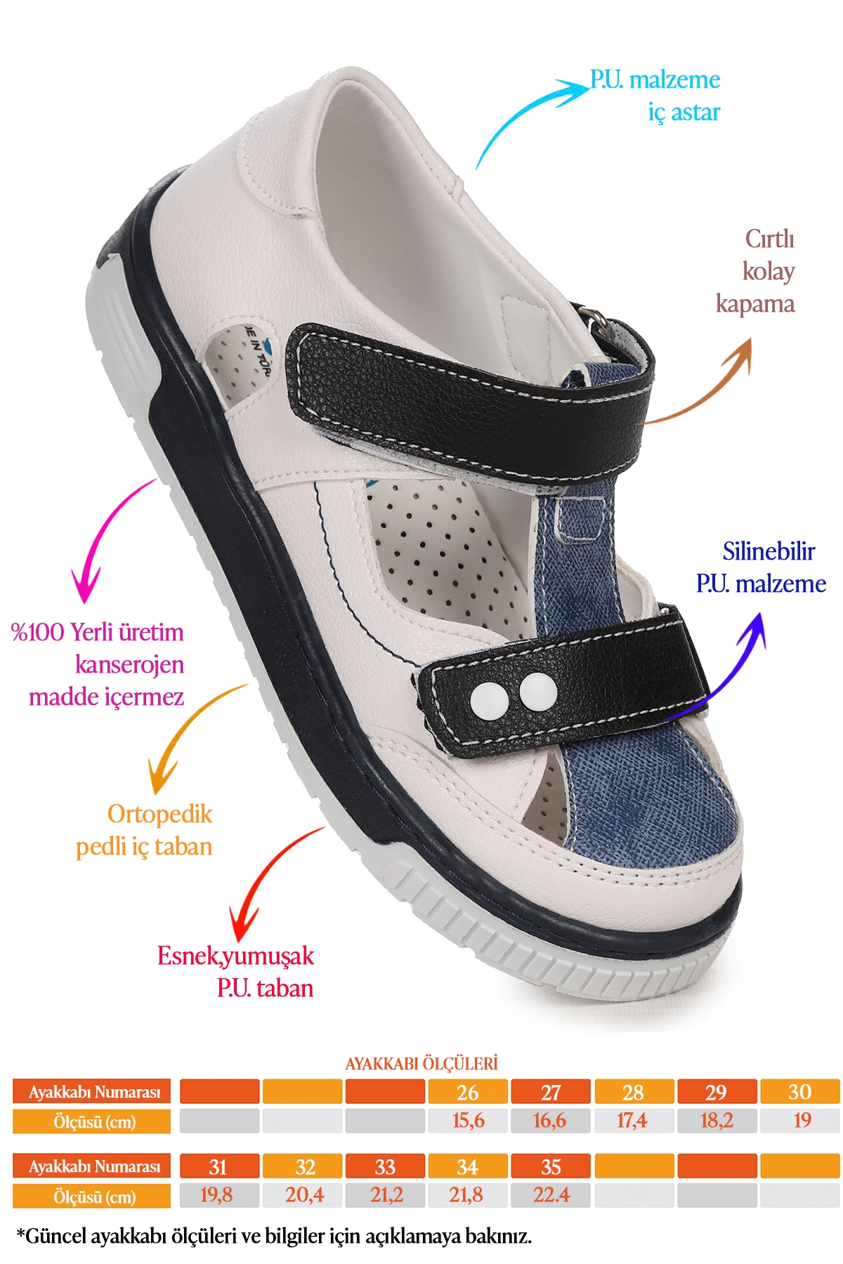 Erkek Çocuk Günlük Ayakkabı Arz 2323 Beyaz - Görsel 3