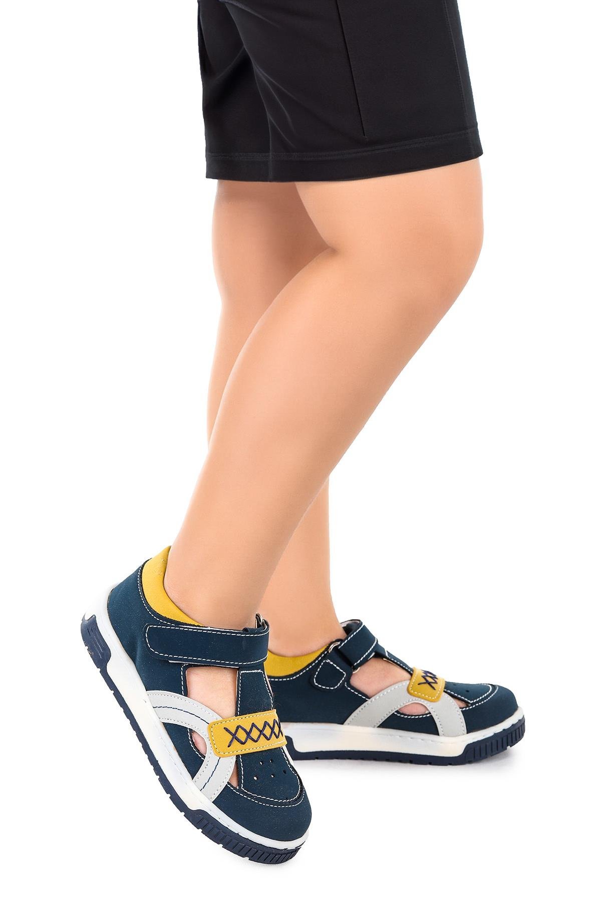 Erkek Çocuk Günlük Ayakkabı Arz 2320 Petrol - Sarı - Görsel 4