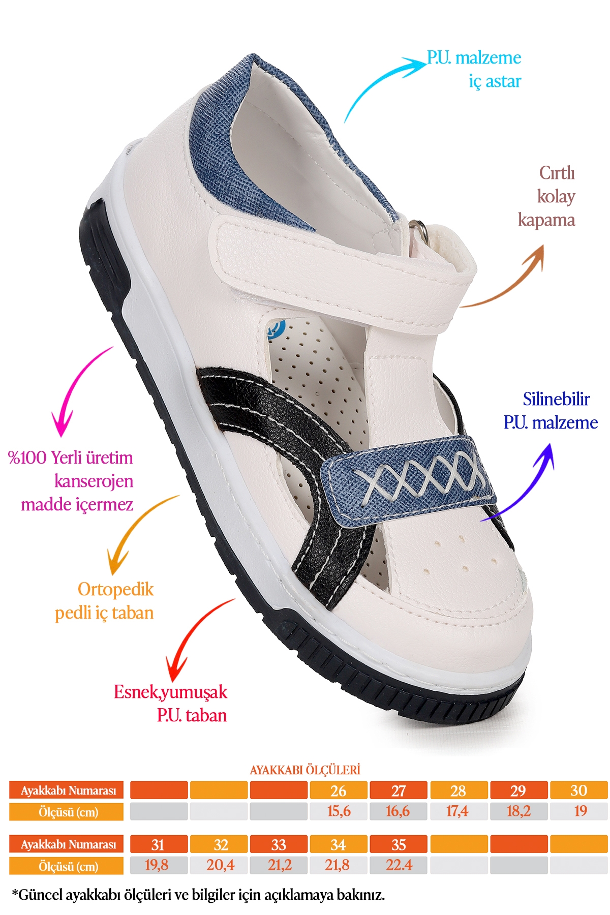 Erkek Çocuk Günlük Ayakkabı Arz 2320 Beyaz - Görsel 3