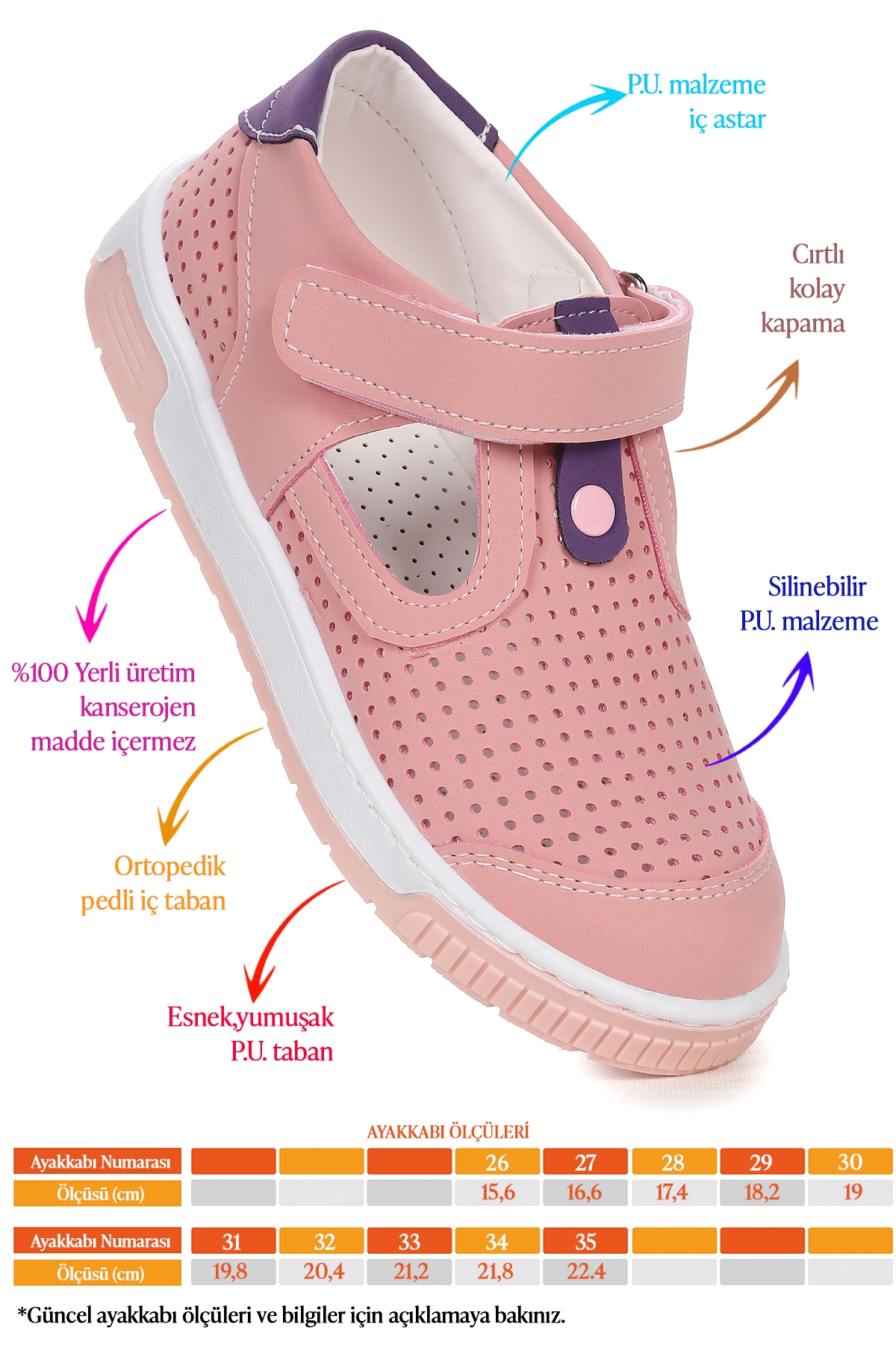 Kız Çocuk Günlük Ayakkabı Arz 2324 Somon - Görsel 3