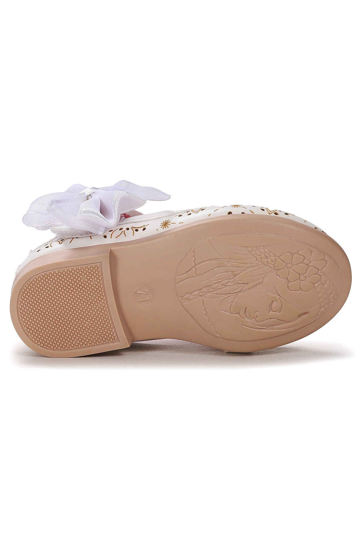 Audrey Cilt Lazerli Kız Bebek Babet Ayakkabı Beyaz - Görsel 6
