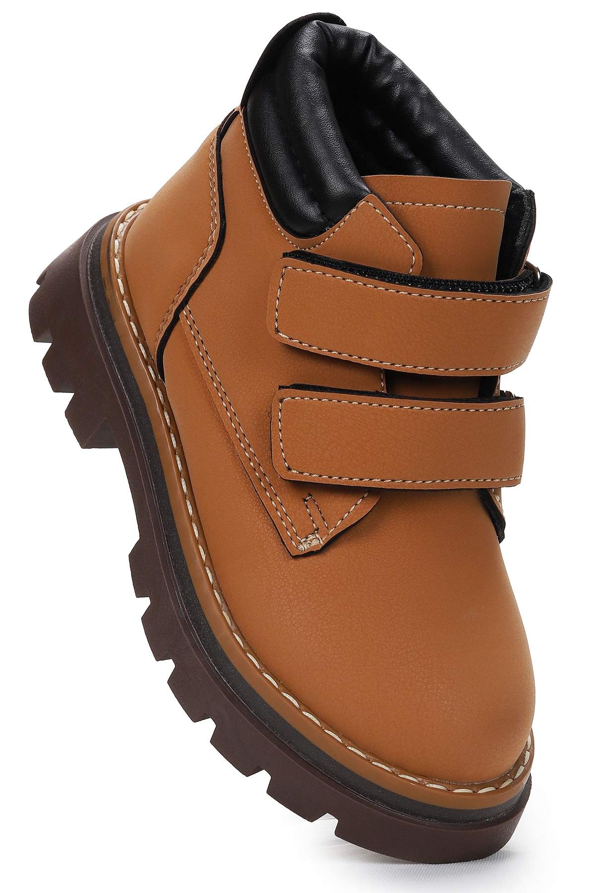 Kiko Kids Azka Cırtlı Erkek Çocuk Bot Ayakkabı Taba - Siyah - Görsel 2