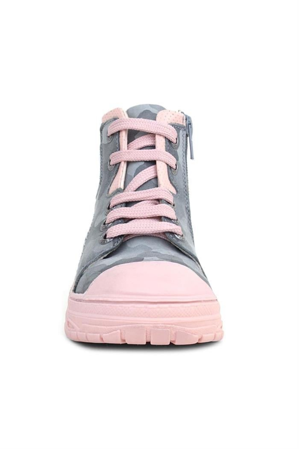 Hakiki Deri Pixel Gri Pudra Kamuflaj Desenli Kız Çocuk Bot - Görsel 4