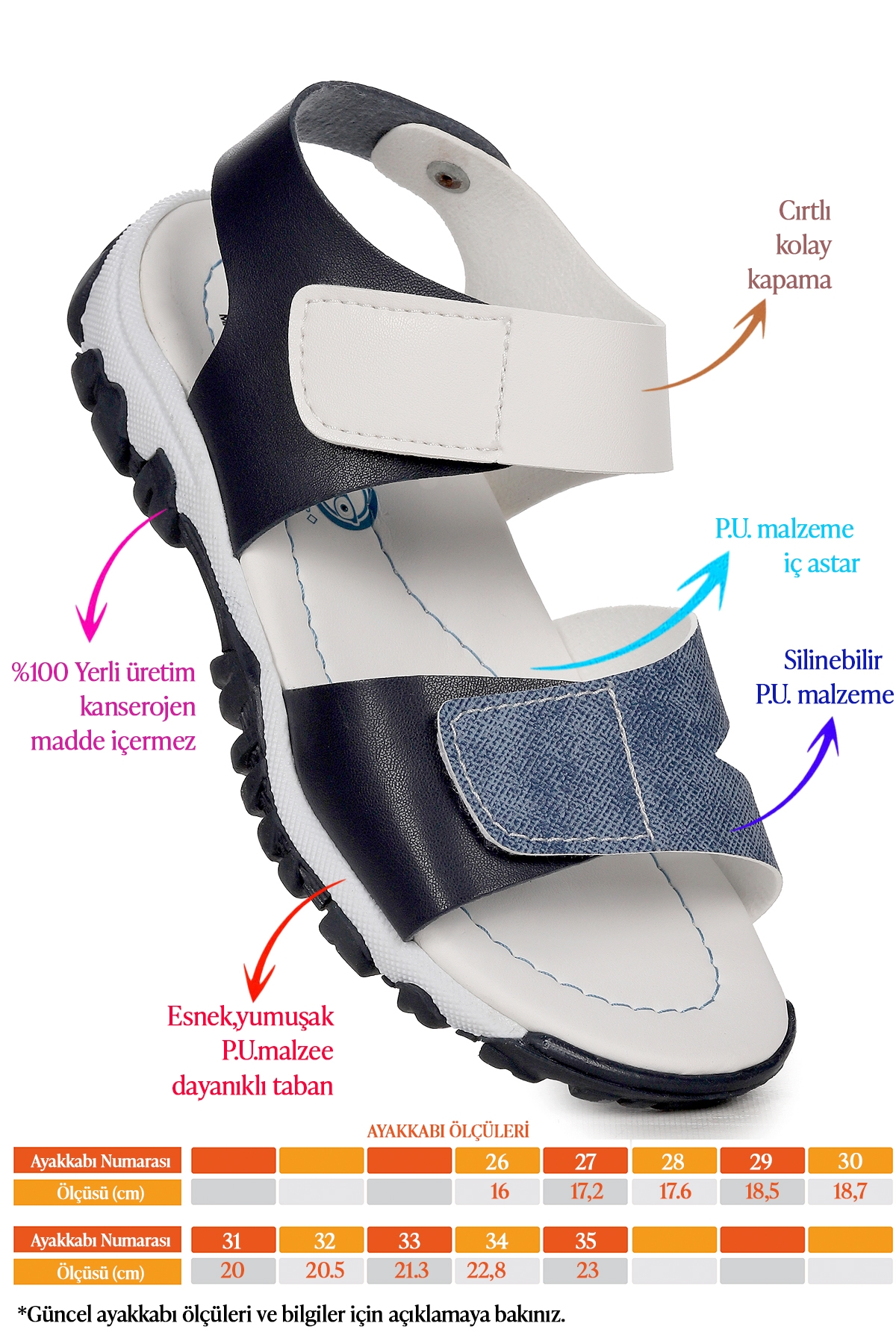 Erkek Çocuk Sandalet Arz 2362 Lacivert - Kot - Görsel 3