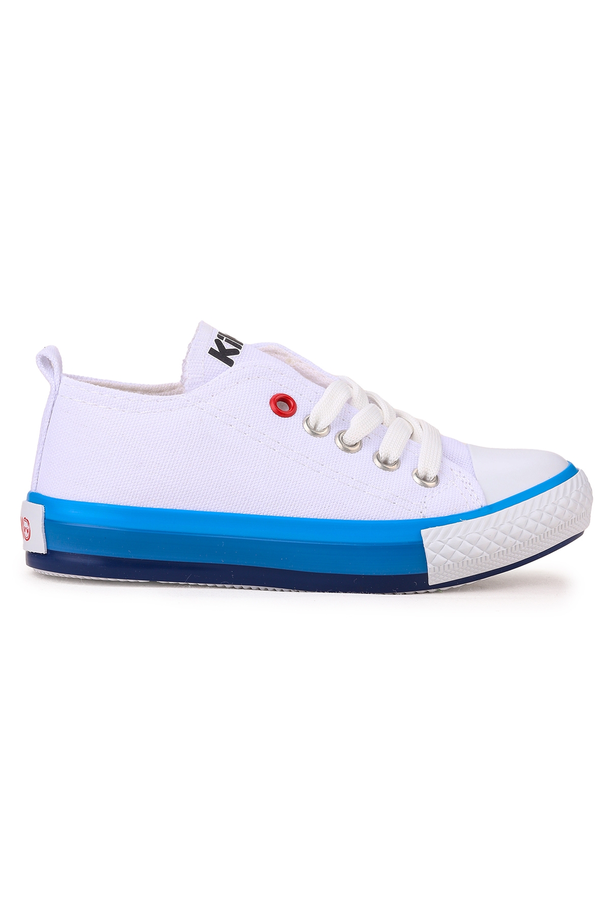 Tinna Bağcıklı Erkek Bebek Keten Spor Ayakkabı Beyaz - Mavi - Görsel 5